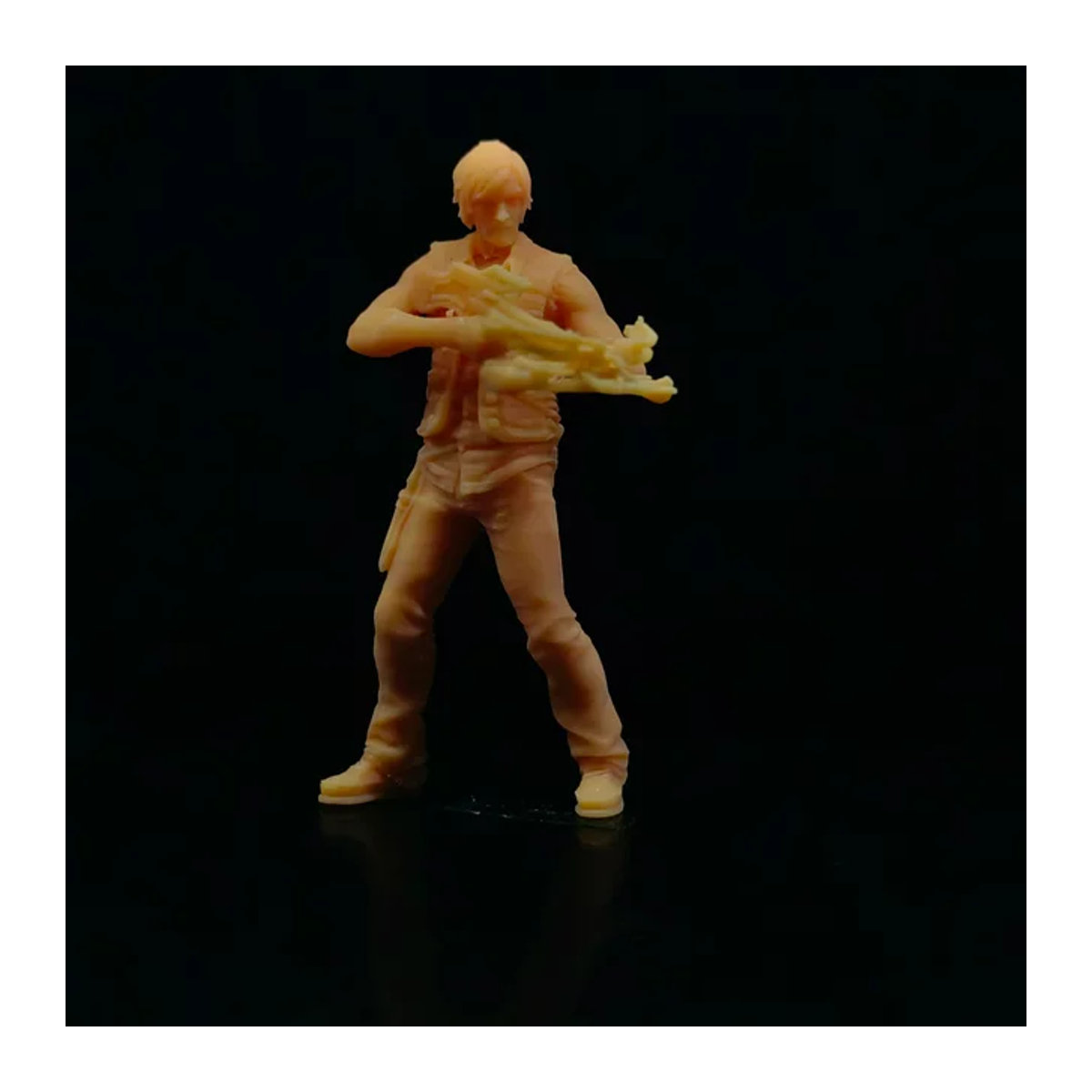 EHCMODEL Walking Dead Daryl Miniatur Figur aus Kunstharz, unbemaltes Diorama Modell im Maßstab 1/64 oder 1/43, Farbe Beige - Bild 1