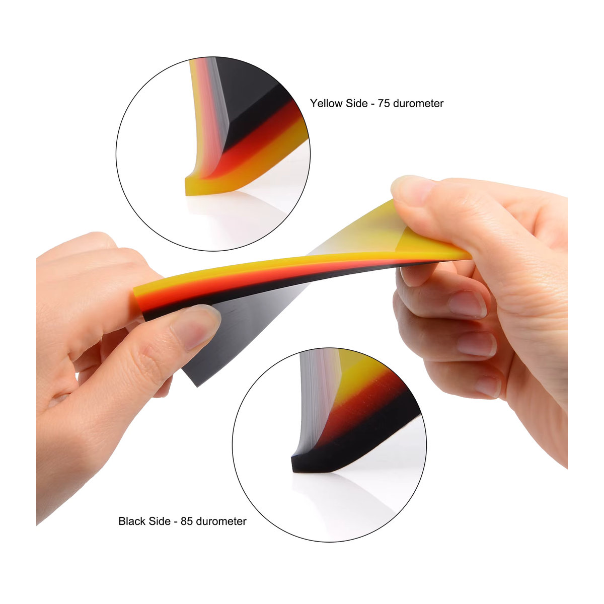 Ehdis 4 Zoll Auto Vinyl TPU Rakel in Mehrfarbig für Fenster Tönung Film und Aufkleber Entfernung, 3-lagiger Gummi Schaber aus Kunststoff - Bild 3