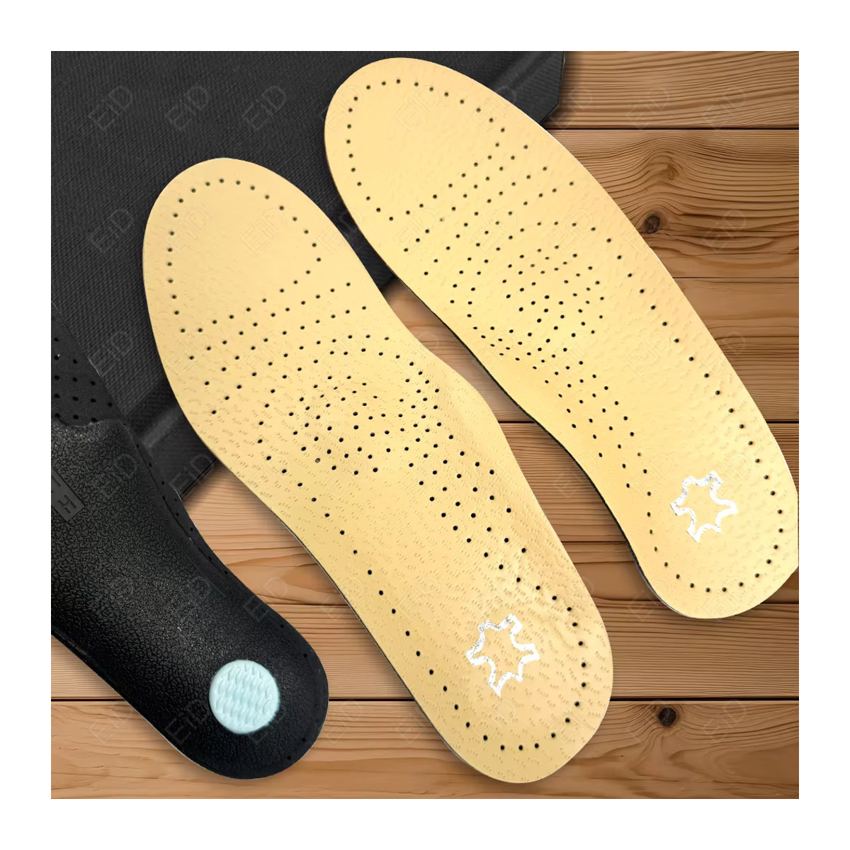 EiD Orthopädische Einlegesohlen aus Leder und Latex mit Aktivkohle und Fußgewölbeunterstützung, mehrfarbig - Bild 2