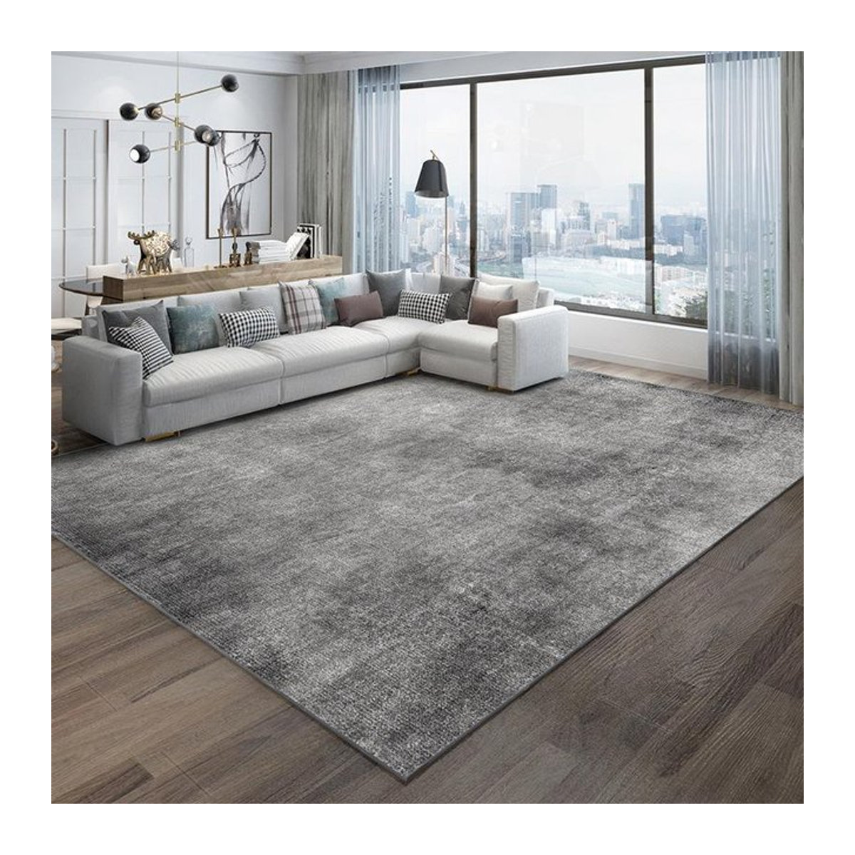 Einfarbiger dekorativer Teppich von Lodestar für Wohnzimmer und Schlafzimmer, Rechteckig, B/T: 60 x 40 cm - Bild 1
