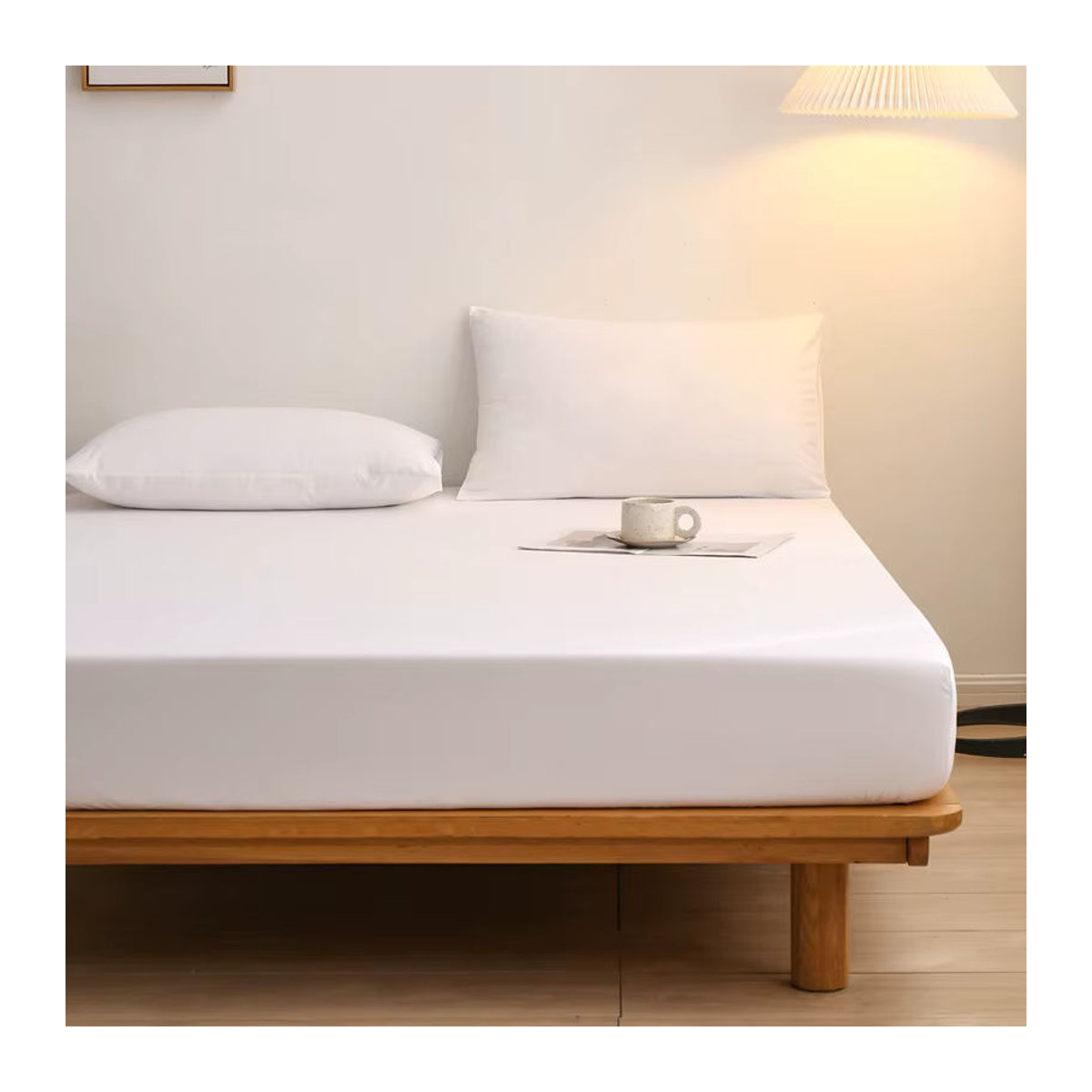 Einfarbiges Bettlaken mit elastischem Band für Einzelbett, Doppelbett oder Queen-Size-Bett, erhältlich in den Maßen B: 140 cm x L: 190 cm oder B: 200 cm x L: 220 cm - Bild 3