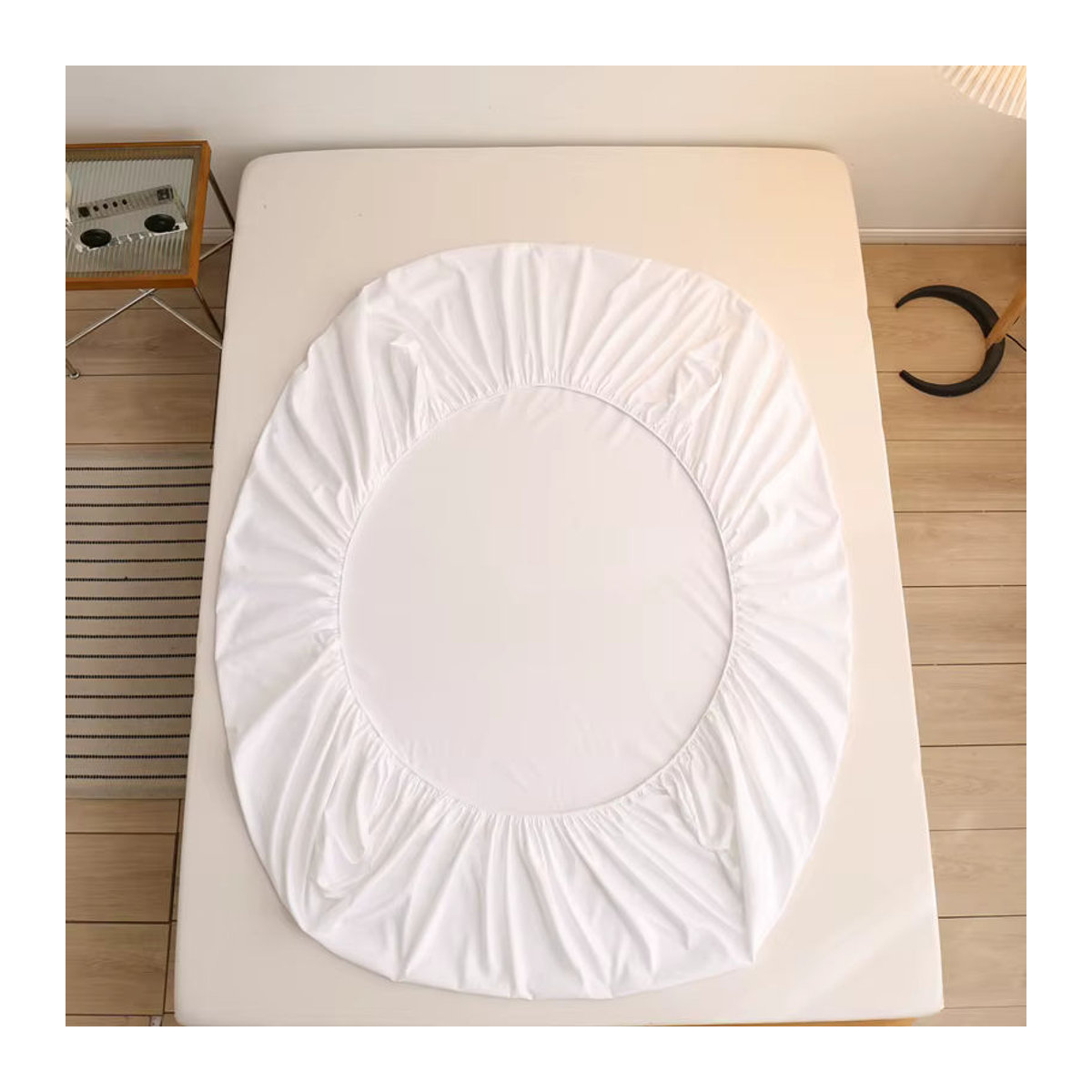 Einfarbiges Bettlaken mit elastischem Band für Einzelbett, Doppelbett oder Queen-Size-Bett, erhältlich in den Maßen B: 140 cm x L: 190 cm oder B: 200 cm x L: 220 cm - Bild 4