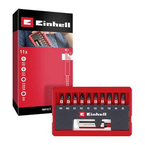 Einhell Impact Bit Taschenbox 11-teiliges Bit-Set 1/4 Zoll (6,3 mm) mit PH, PZ, Torx und Sechskant