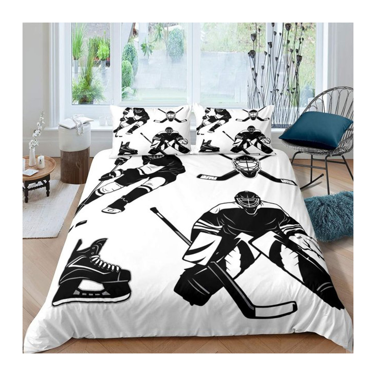 Eishockey Bettwäsche Set für Kinder und Teenager von Creative homewares, B/B: 135 x 200 cm, 3-teilig - Bild 1