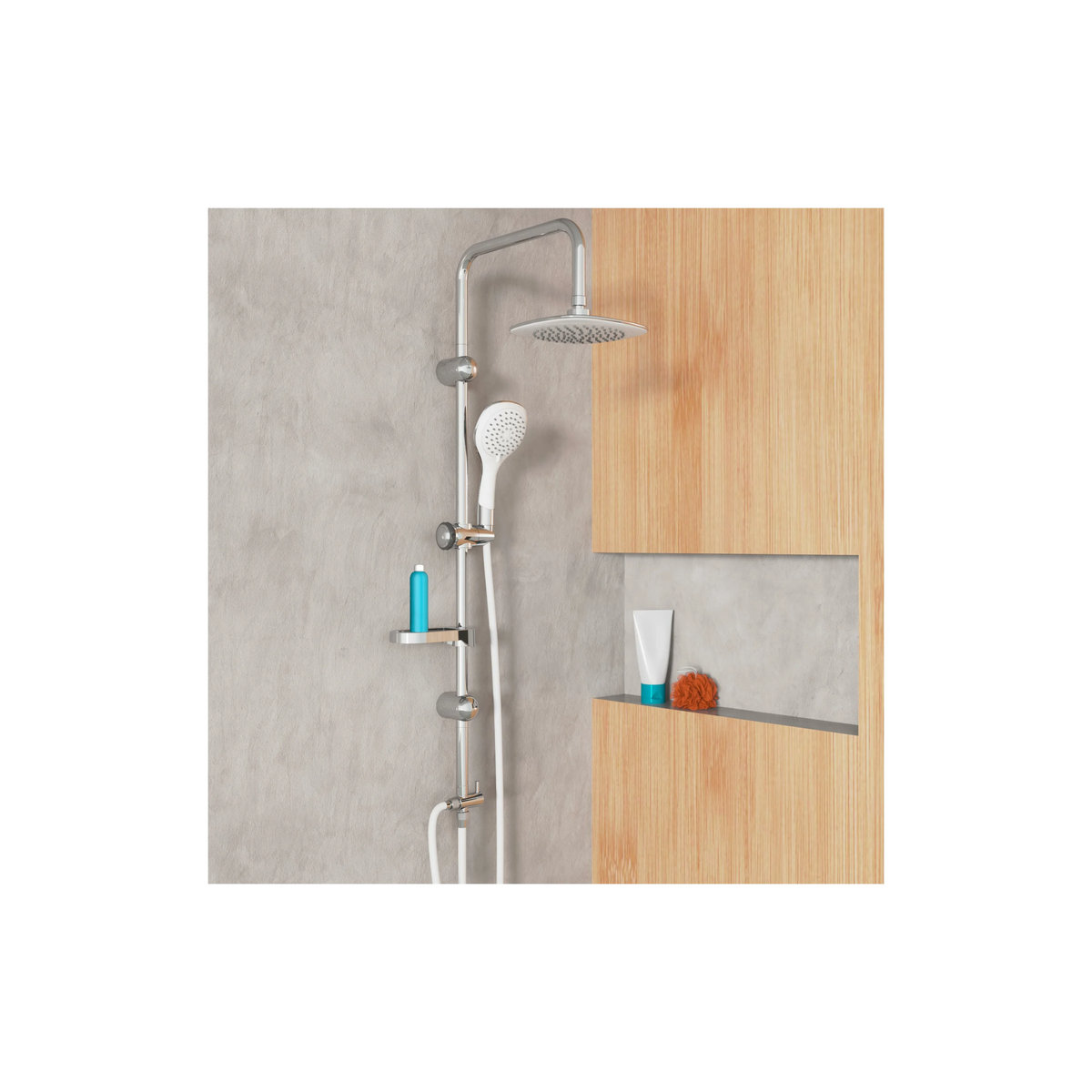 EISL Duschsäule Duschtraum in Weiß mit Edelstahl und Kunststoff zur Wandmontage, H x B x T: 178 x 102,5 x 36 cm - Bild 2