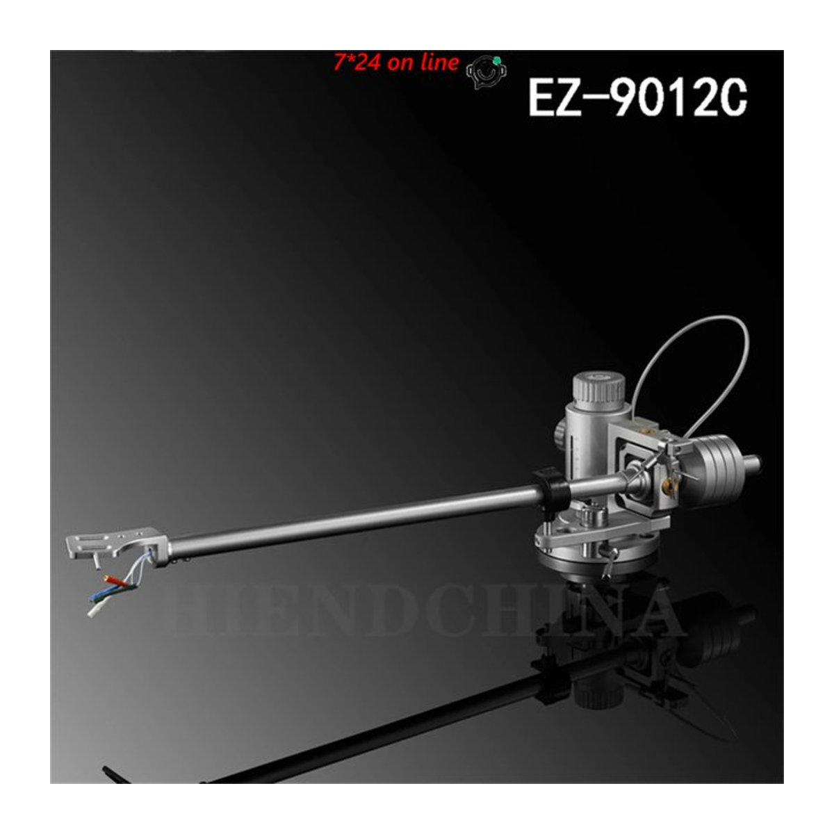 EIZZ EZ-6012A/C Tonarm mit abnehmbarer Patrone und Kupfer-Rohr in Silber - Bild 1