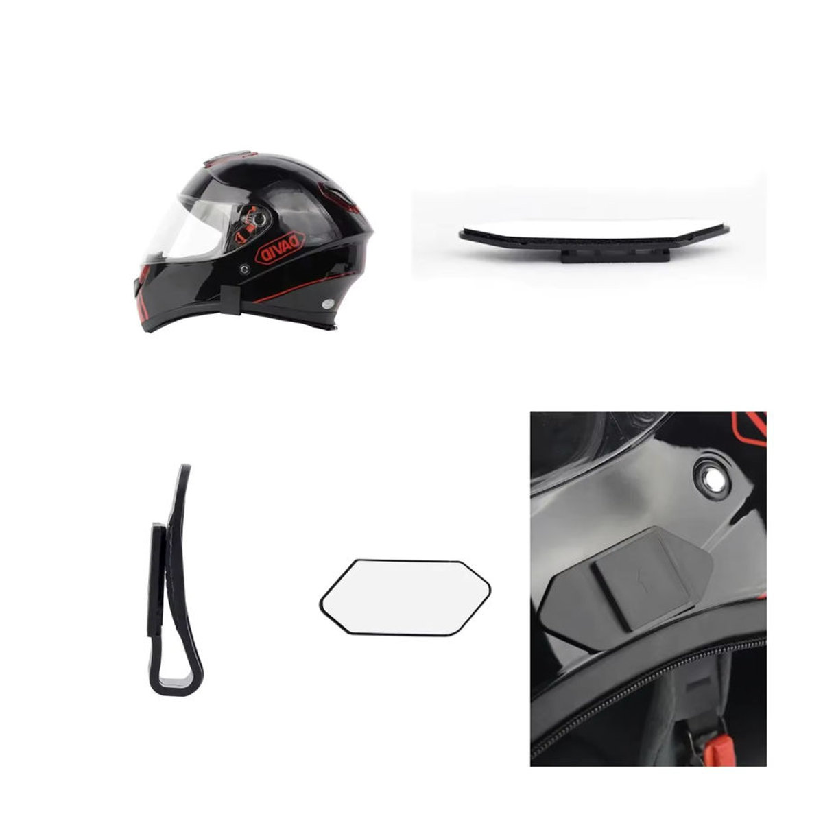 EJEAS Bluetooth Intercom Headset Montageclip im Klemmstil mit doppelseitigem Klebebandfuß für V6 Pro+, V4Plus, Q8, Q2, Q7 und V7 in Schwarz - Bild 4