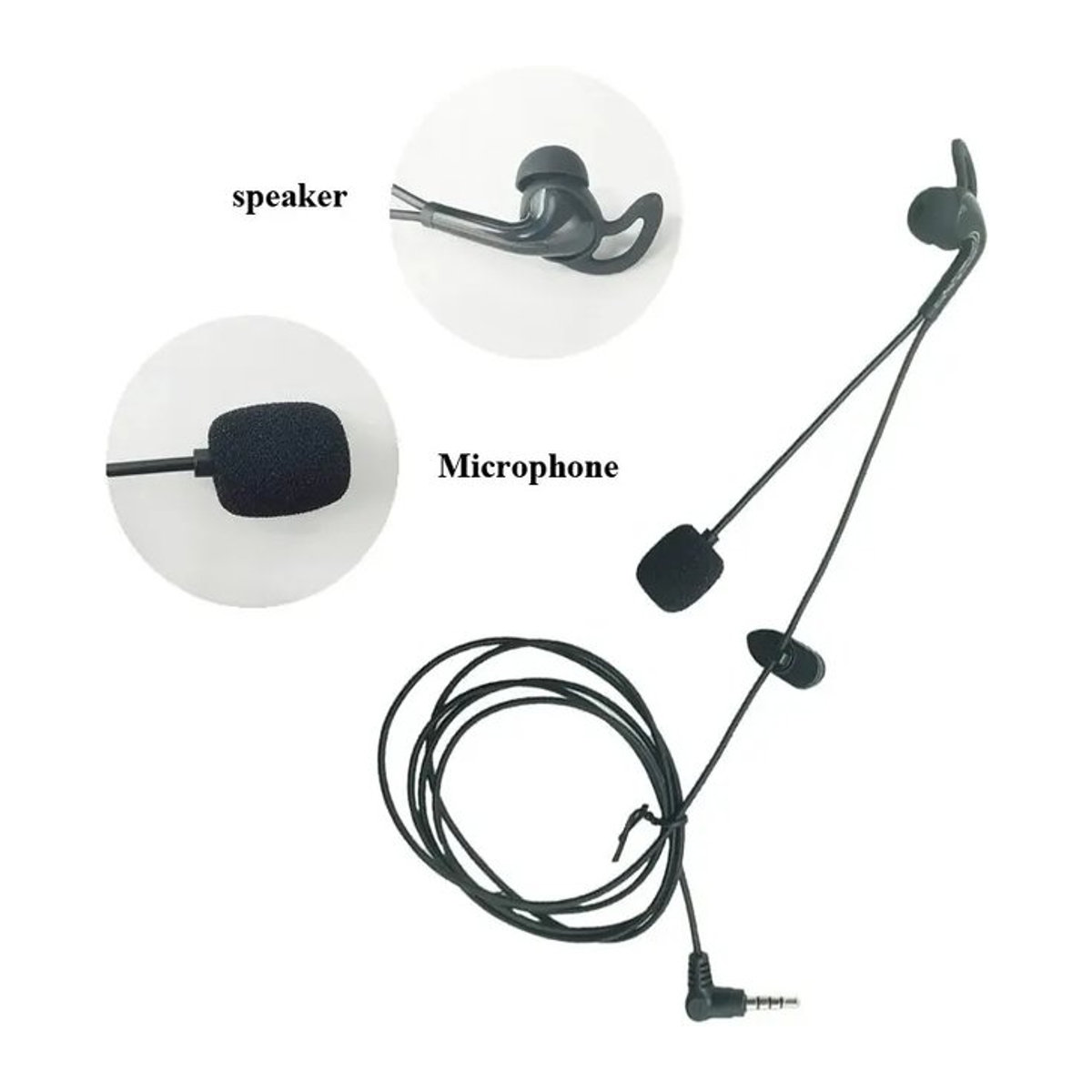 EJEAS Intercom Headset mit 3,5mm Plug In Kopfhörer für FBIM V6 V6C V4 V4C in Schwarz - Bild 1