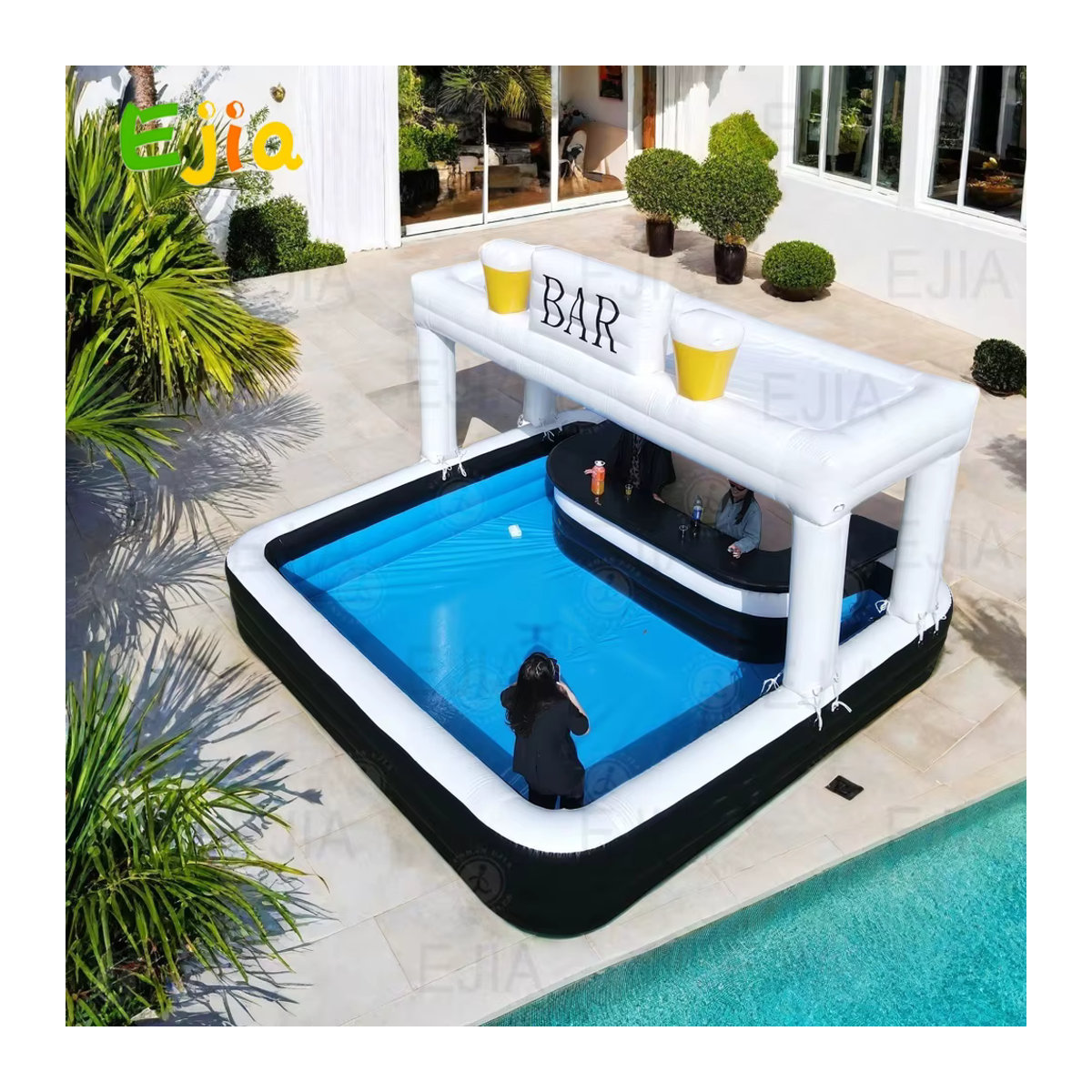 Ejia Aufblasbare Schwimmende Pool Bar für Garten und Party, 15ft Wasser Bar für Events und Freizeit - Bild 2