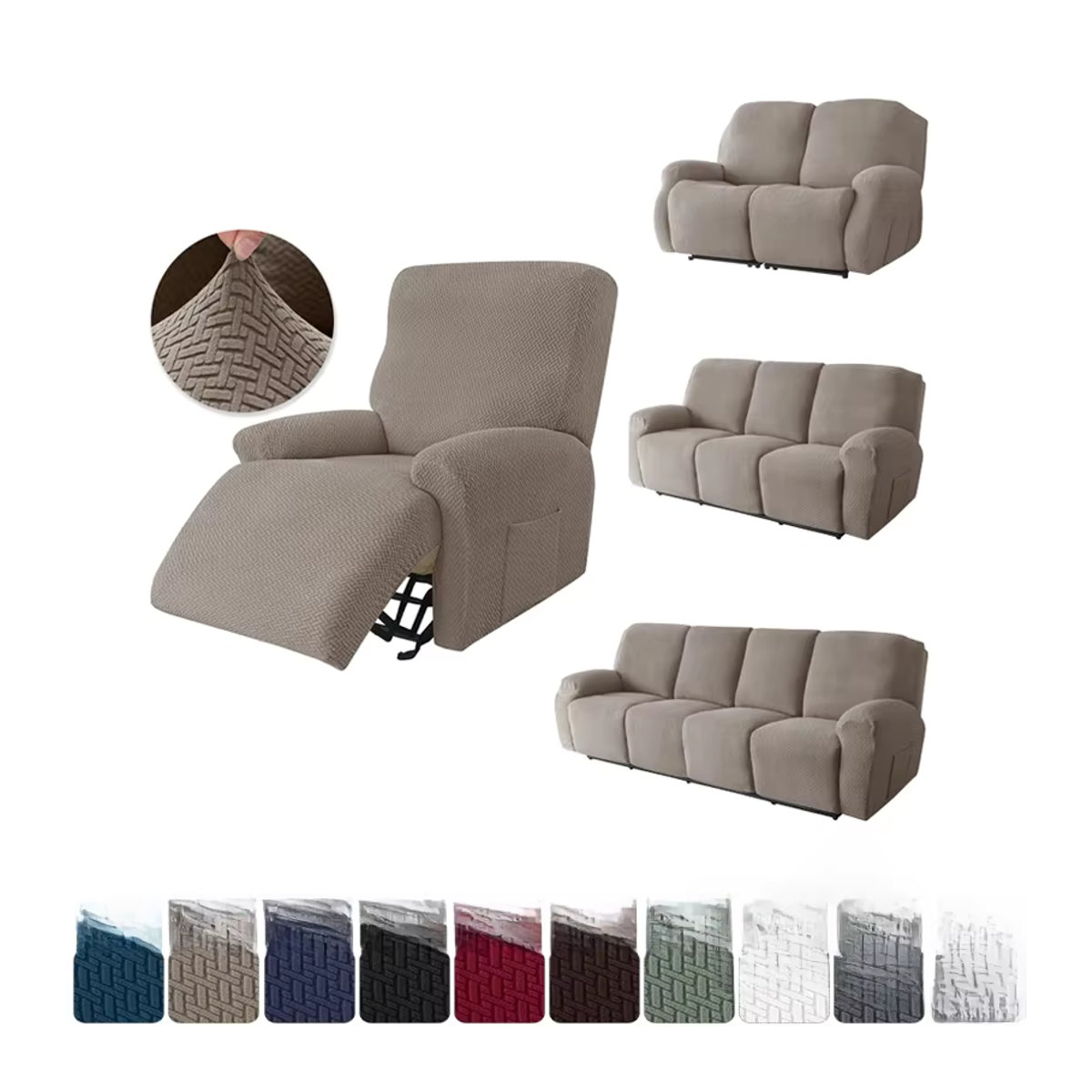 Elastische Sofa Abdeckung aus Jacquard als Stretch Schonbezug für dein Sofa oder deinen Sessel - Bild 5