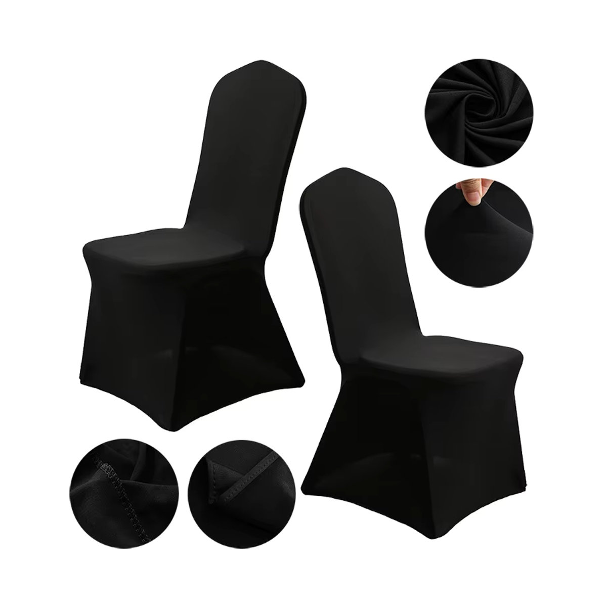 Elastische Stuhlbezüge im europäischen und amerikanischen Stil für dein Esszimmer, Dunkelgrau, Größe M - Bild 2