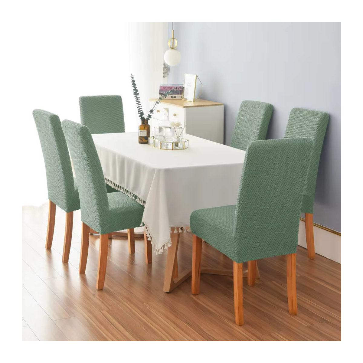 Elastische Stuhlüberzug Universalgröße in Gelb für Wohnzimmer und Esszimmer - Bild 3