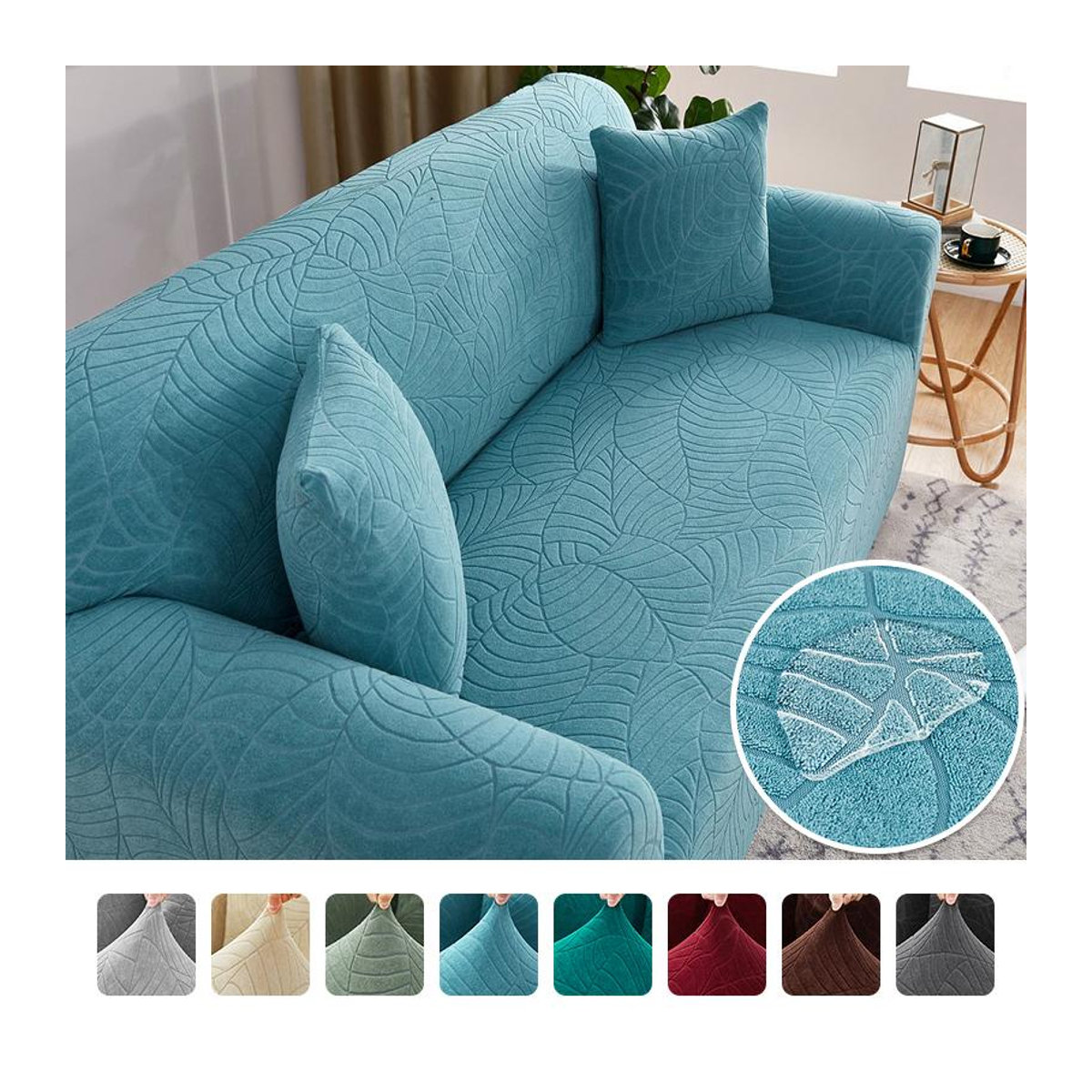 Elastischer Jacquard Sofabezug von Your Warm Home in Blau für Sessel und Sofas, Breite: 90-140 cm - Bild 1