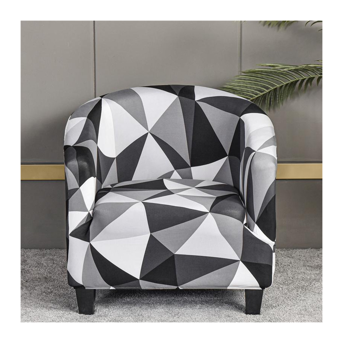 Elastischer Stretch Spandex Sofabezug mit geometrischem Muster als Sessel- und Sofa Überwurf zum Schutz deiner Möbel - Bild 1