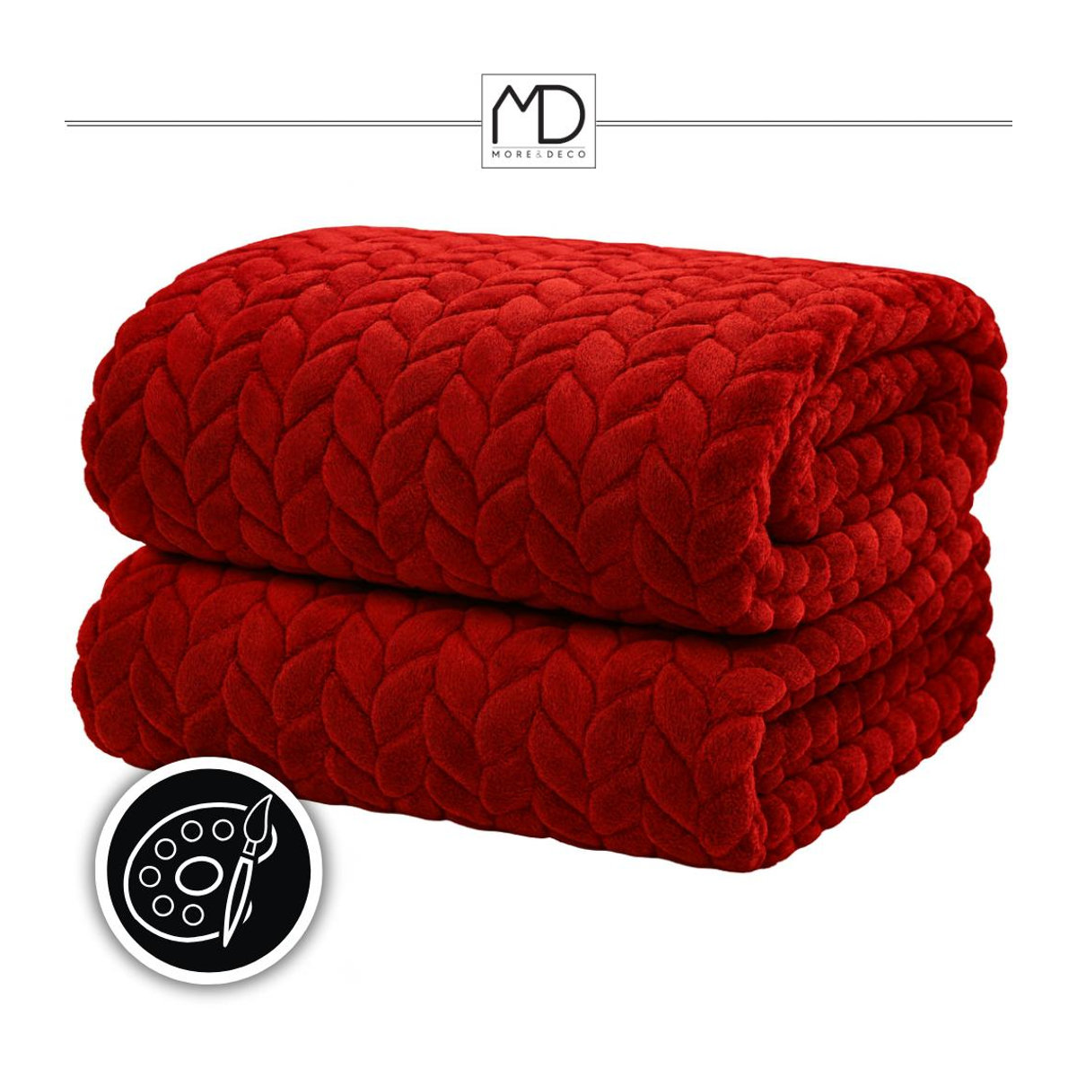 Elegante geprägte Polyester-Tagesdecke in Rot, B/B: 200 x 220 cm - Bild 7
