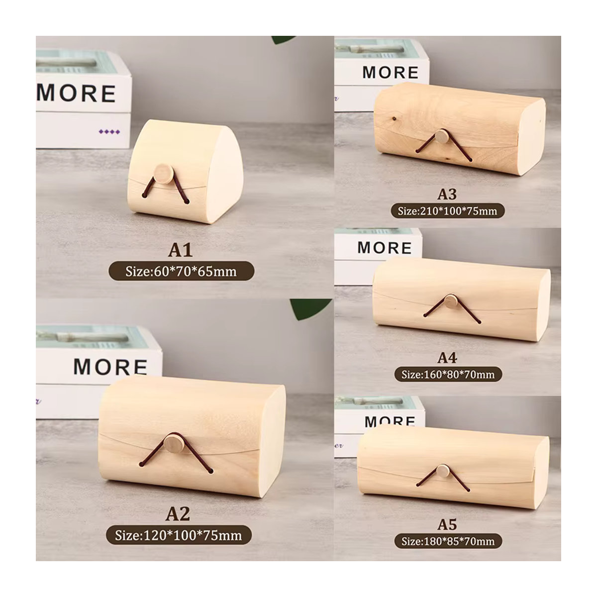 Elegante Holz-Aufbewahrungsbox mit Deckel in geometrischer Form für Schmuck und Dekoration - Bild 2