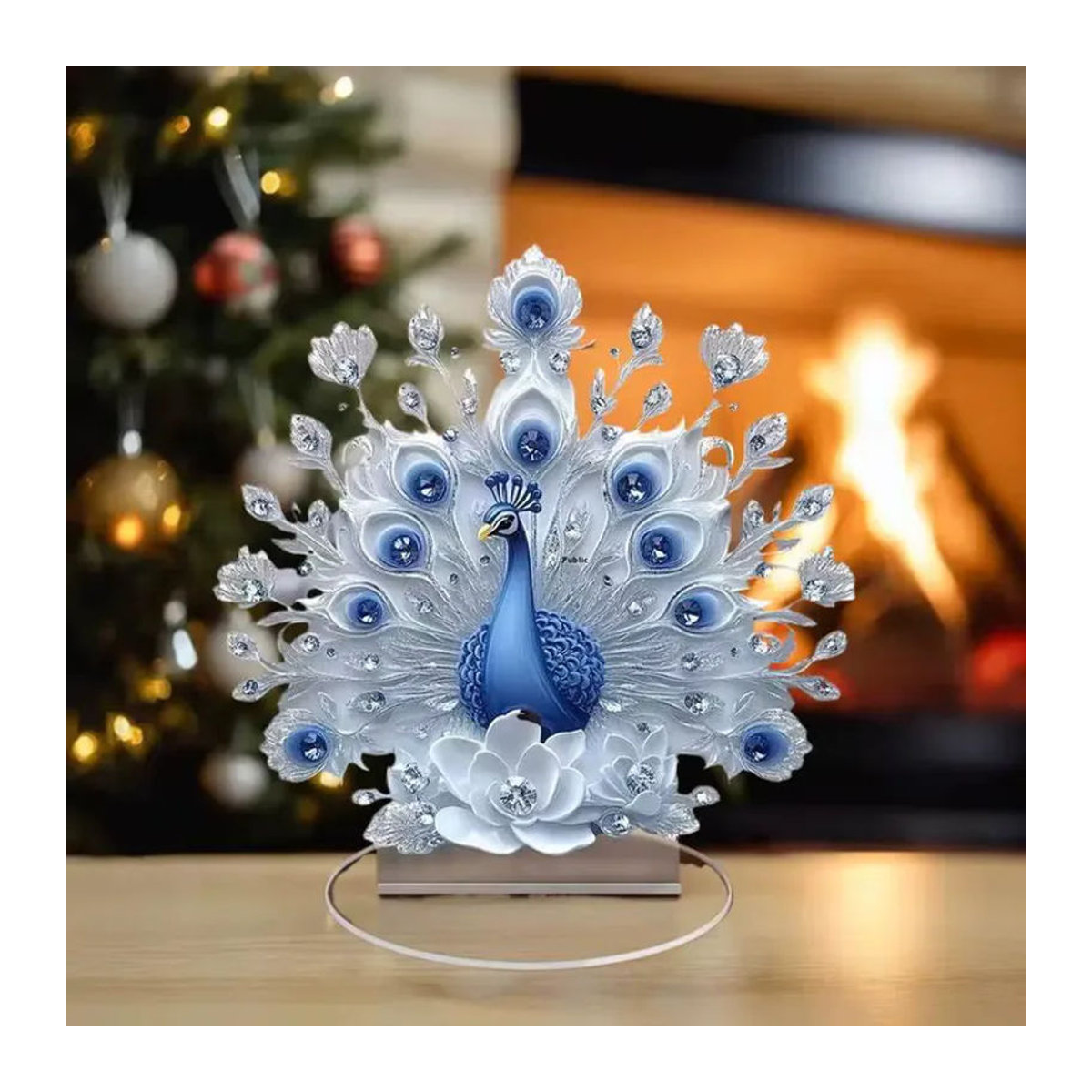 Elegante Pfauenfigur von ouhoe in Blau als dekoratives Ornament für dein Büro und dein Zuhause - Bild 4