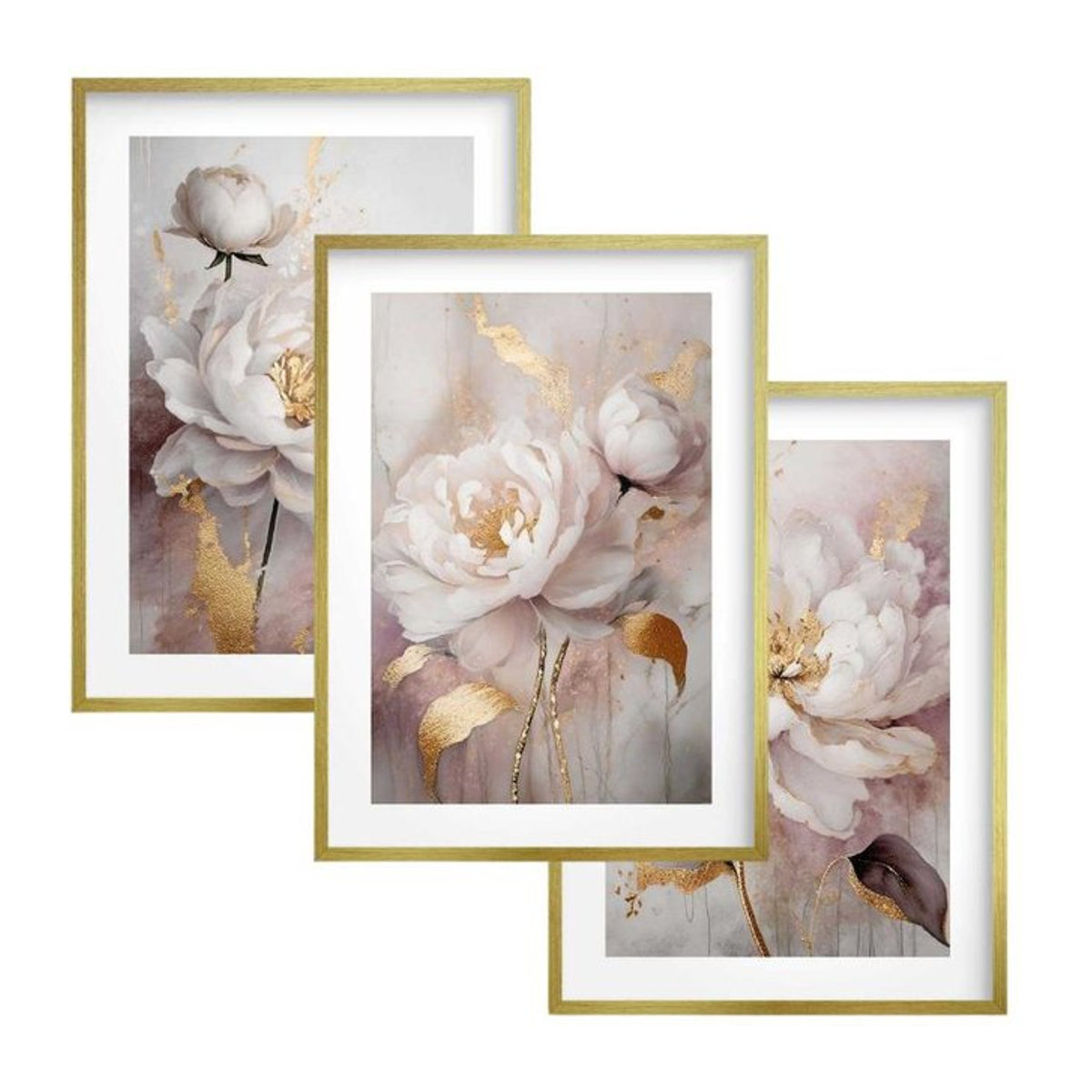Elegantes Poster im goldenen Rahmen mit Plexiglas für dein Wohnzimmer oder Schlafzimmer, B/H: 30 x 40 cm - Bild 1