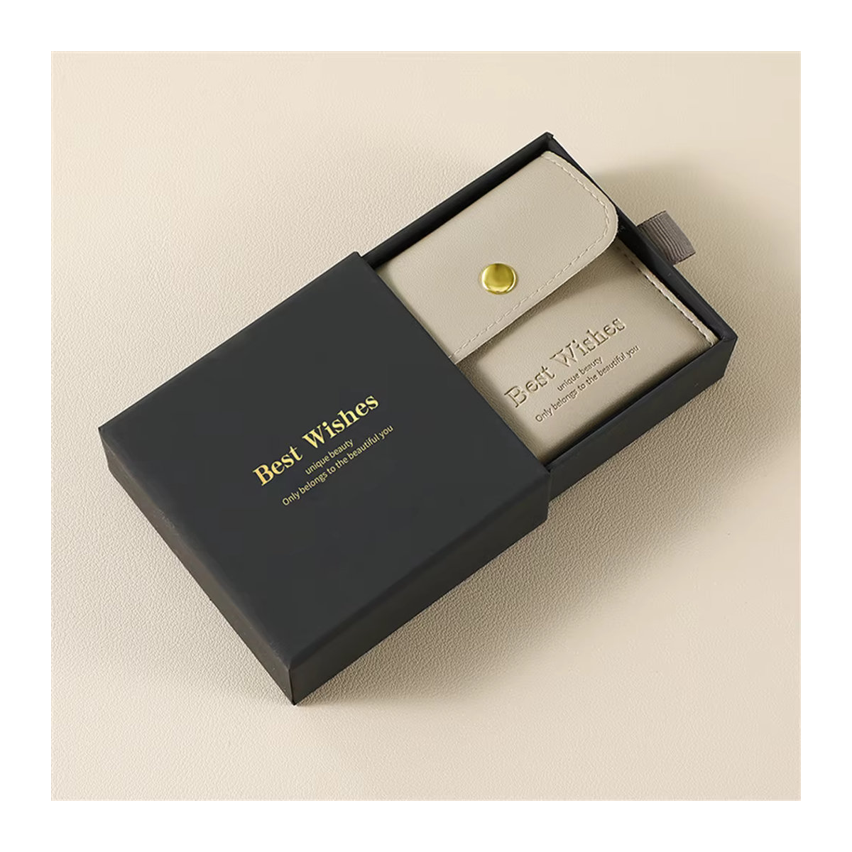 Elegantes Schmuck-Organizer Set aus PU-Leder in Weiß für Halsketten, Armbänder und Ohrringe mit Snap-Bag-Verschluss - Bild 2