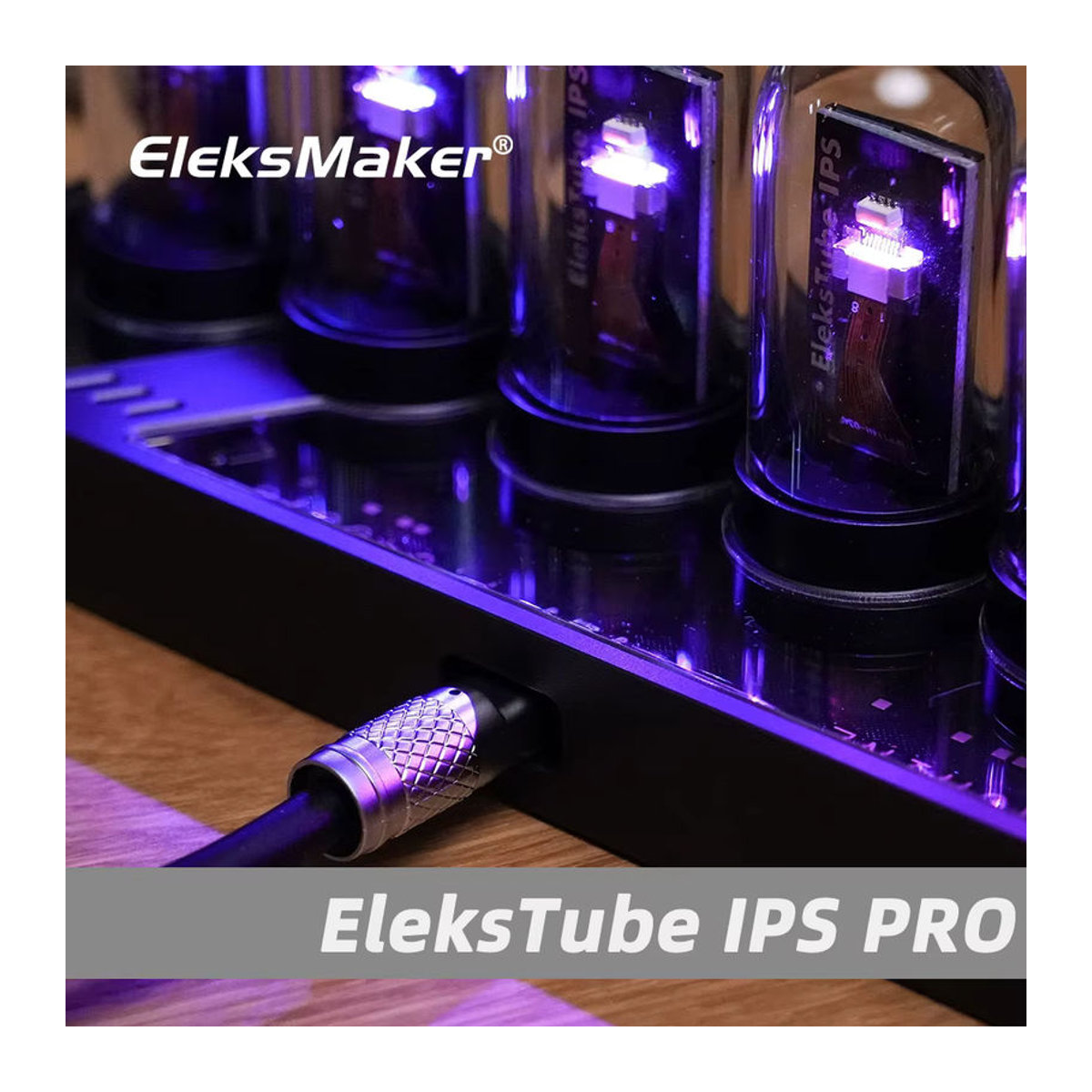 EleksMaker EleksTube IPS PRO Nixie Tube Digitaluhr mit RGB-Beleuchtung aus Metall und Glas in Weiß und Mehrfarbig für dein Retro-Schreibtisch-Dekor - Bild 2