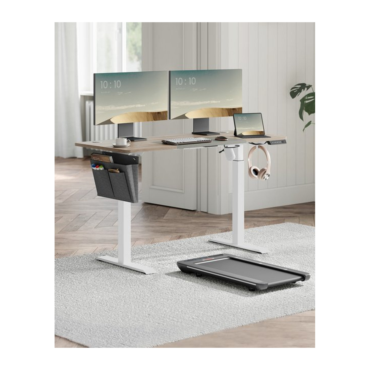 Elektrisch höhenverstellbarer Schreibtisch von SONGMICS in Schwarz, stufenlos verstellbar, modern, B/T/H: 140 x 60 x 72-120 cm - Bild 1