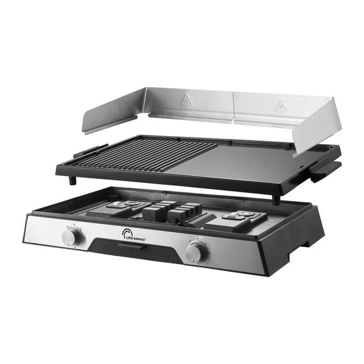 Elektrische Plancha LITTLE BALANCE 8735 in Grau mit 2200W und PFAS-freier Mikrokeramikbeschichtung, B/T: 50 x 30 cm - Bild 3