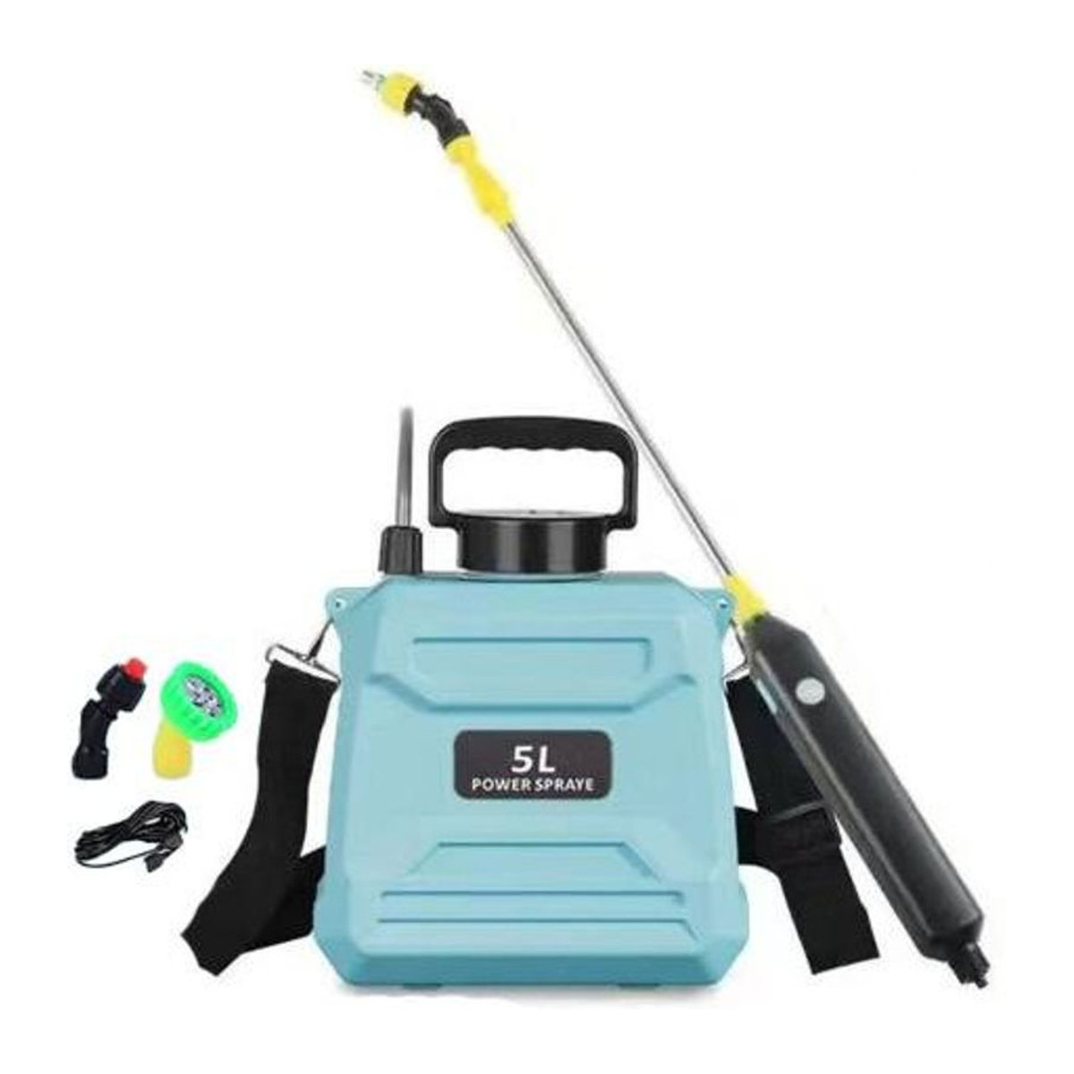 Elektrischer Gartensprüher von Live City Fashion Home Decor mit 5L Fassungsvermögen, blau, inklusive wiederaufladbarem 18650 mAh Akku und Teleskop-Sprühstab - Bild 1