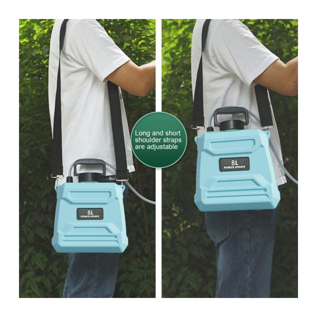 Elektrischer Gartensprüher von Live City Fashion Home Decor mit 5L Fassungsvermögen, wiederaufladbarem 18650 mAh Akku und Teleskop-Sprühstab in Grün - Bild 2