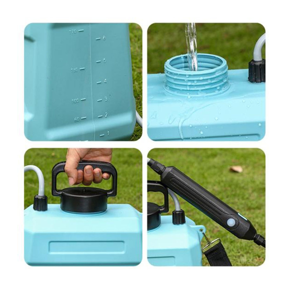Elektrischer Gartensprüher von Live City Fashion Home Decor mit 5L Fassungsvermögen, wiederaufladbarem 18650 mAh Akku und Teleskop-Sprühstab in Grün - Bild 3
