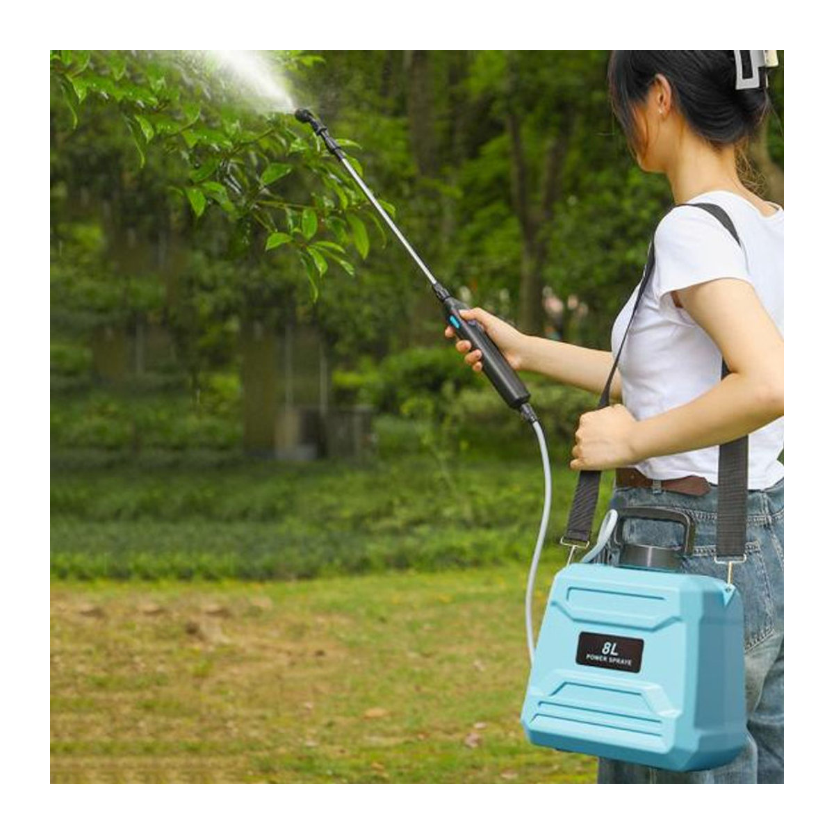 Elektrischer Gartensprüher von Live City Fashion Home Decor mit 5L Fassungsvermögen, wiederaufladbarem 18650 mAh Akku und Teleskop-Sprühstab in Grün - Bild 7