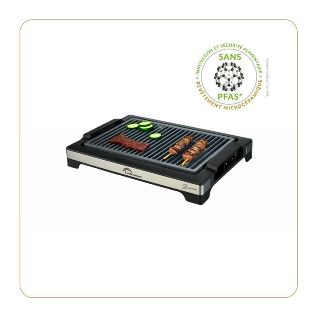 Elektrischer Grill LITTLE BALANCE Easy Nopifas in Schwarz mit 2000W und PFAS-freier Mikrokeramikbeschichtung, Grillfläche: 38 x 25 cm - Bild 2