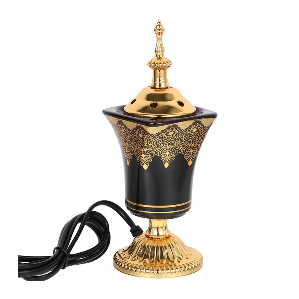 Elektrischer Weihrauchbrenner im Vintage-Design für Yoga und Spa in Schwarz und Gold - Bild 1