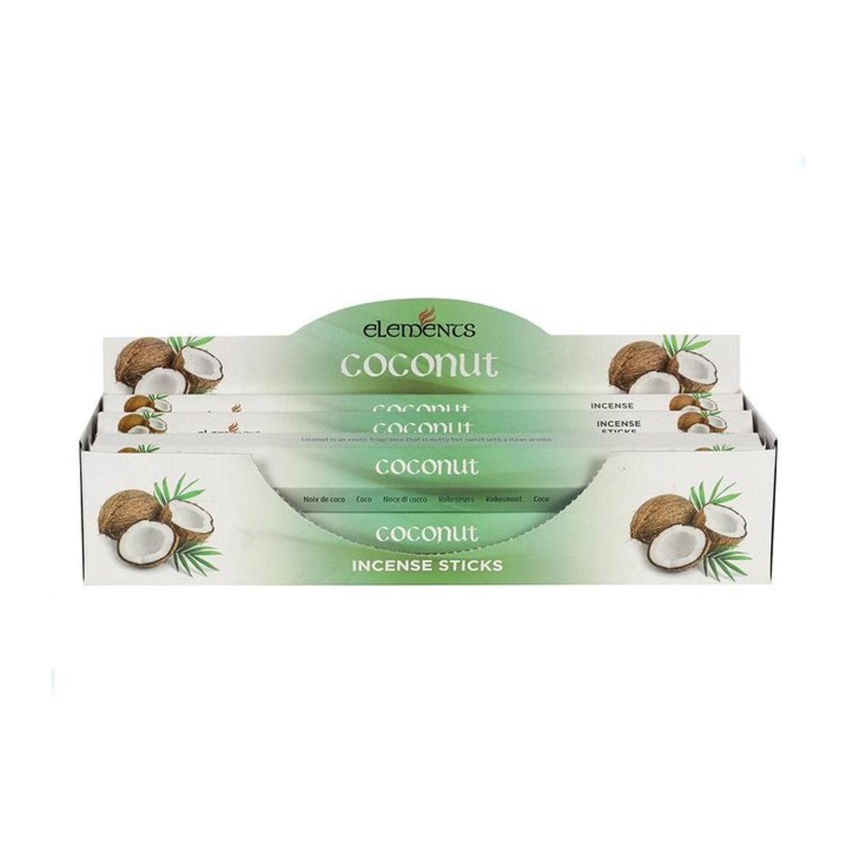 Elements Kokos Räucherstäbchen grün, 6 Packungen - Bild 1