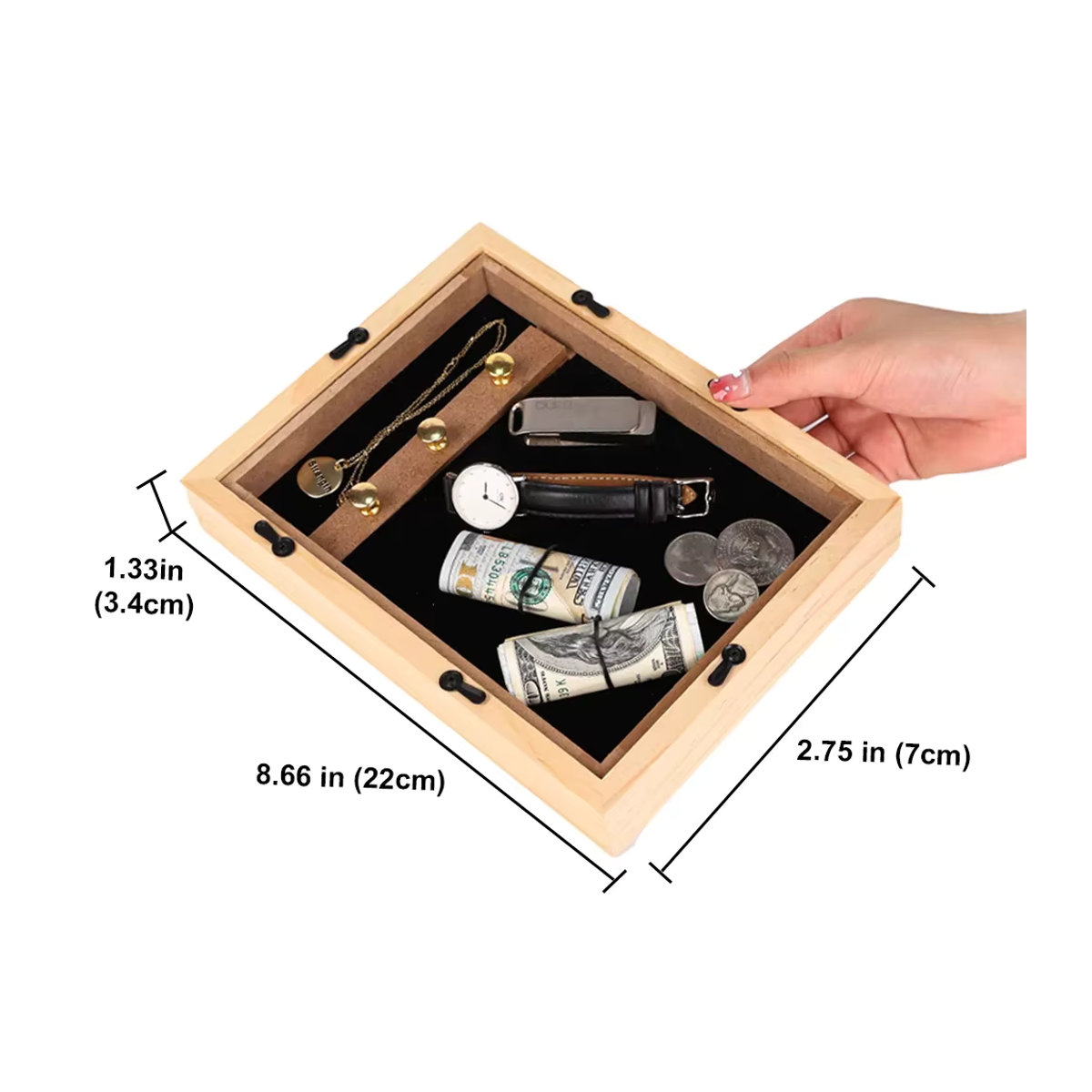 ELESABOX Holz Fotorahmen mit verstecktem Aufbewahrungsfach in Natural Color - Bild 1