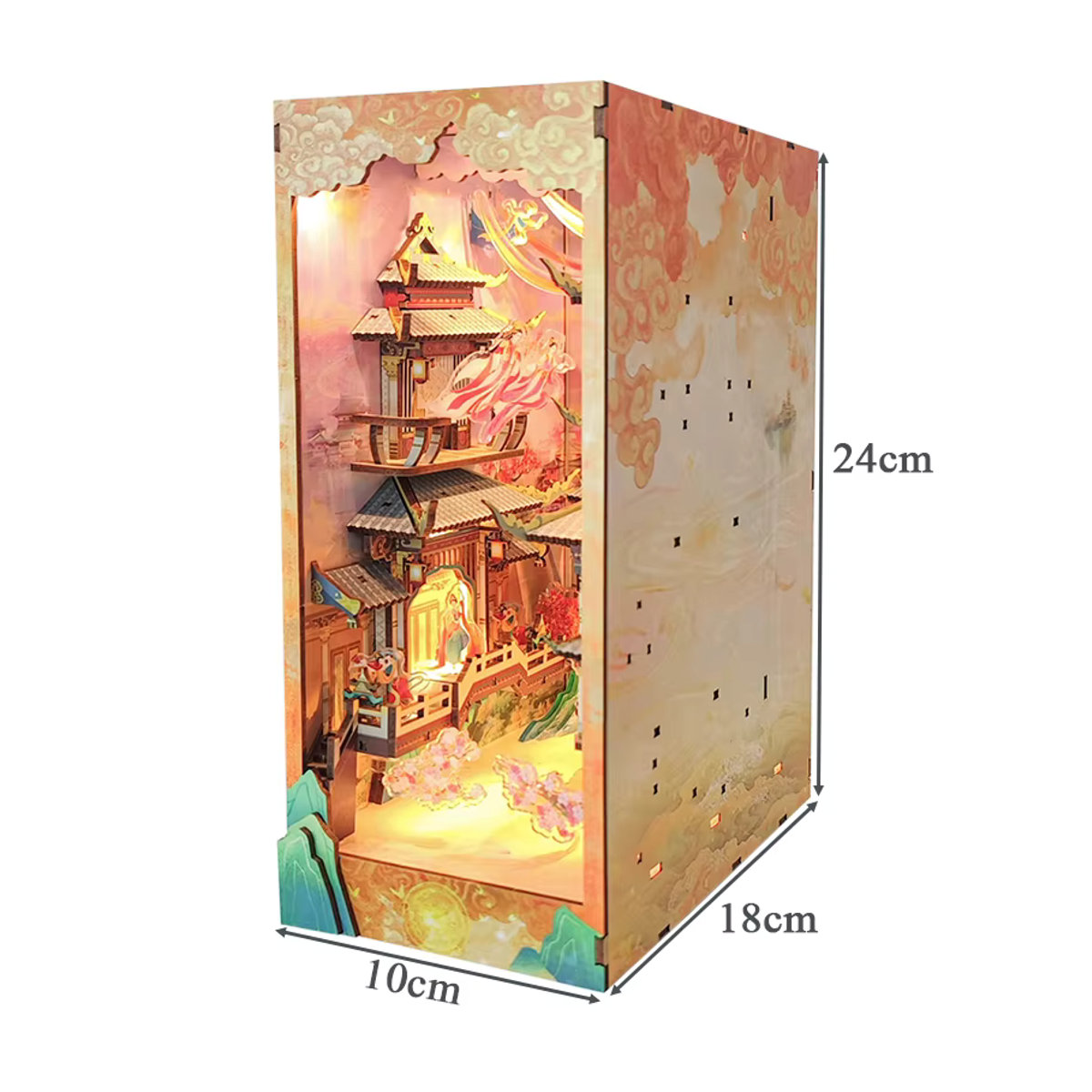 ELEVEN-CUTE DIY 3D Holz Puzzle Buchstütze mit Licht, Orientalische Buchecke aus Holz, Mehrfarbig - Bild 6