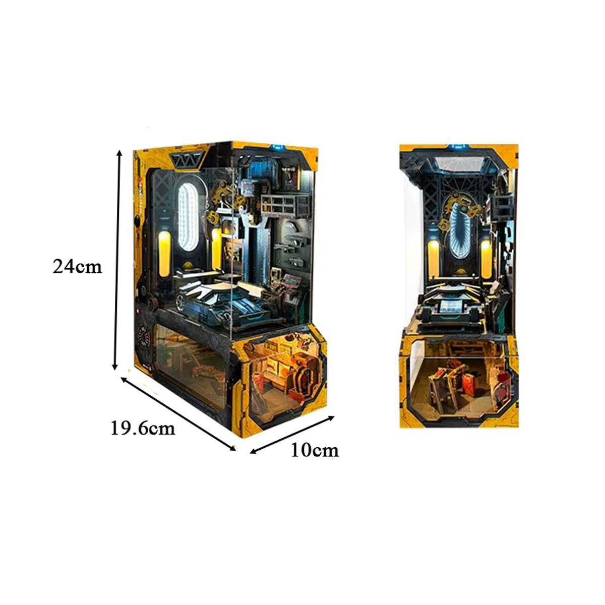 ELEVEN-CUTE DIY Holzbuch Nook Regal Einsatz Kit Automotive Werkstatt Miniatur Modell mit Licht - Bild 6