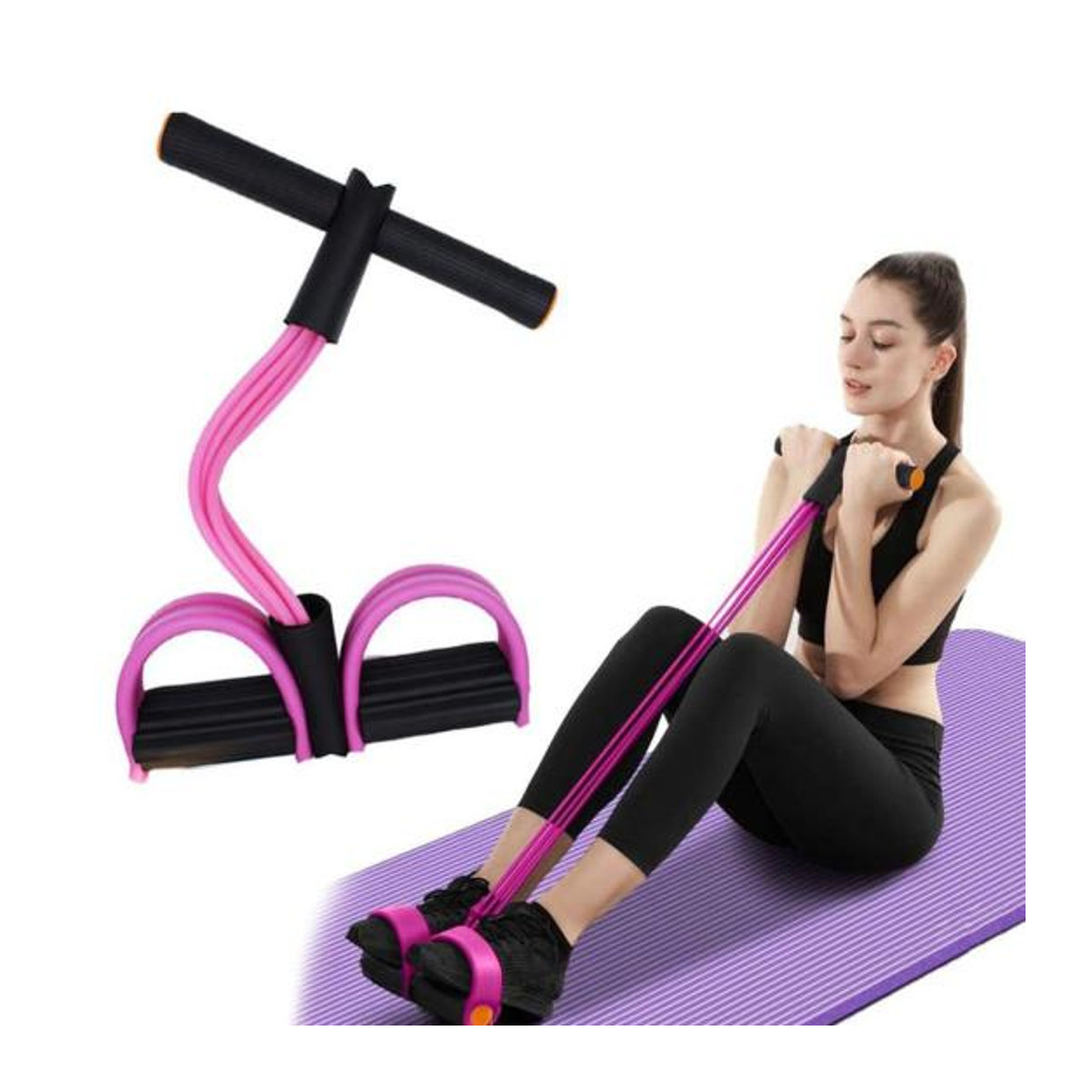 EliteEra 6-Röhren Sit-up Pedal Widerstandsband mit Griff in Blau, multifunktionales elastisches Spannseil für Yoga und Körperdehnung im Heimfitnessstudio - Bild 7