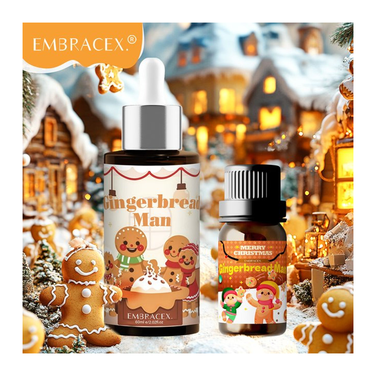 EMBRACEX Ätherisches Öl Lebkuchenmann Duft für Weihnachtskerzen, 10 ml und 60 ml - Bild 1
