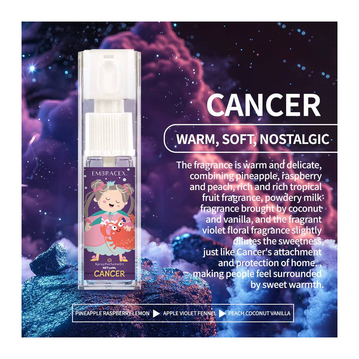 EMBRACEX Krebsspray Parfüm mit aromatischen ätherischen Ölen und 12 Sternzeichen für Damen, 10 ml - Bild 2