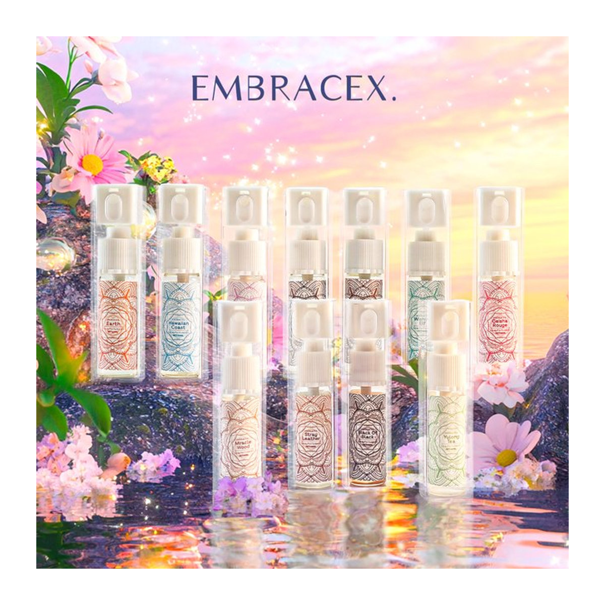 EMBRACEX Set mit 12 ätherischen Öl-Sprays als Pheromon-Parfüm für Frauen in verschiedenen Duftrichtungen wie Floral, Fruchtig und Woody - Bild 1