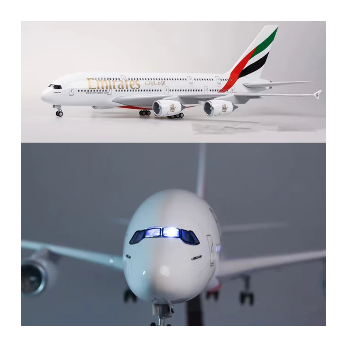 Emirates Airbus A380 Flugzeug Modell in Weiß, Länge: 46 cm - Bild 2