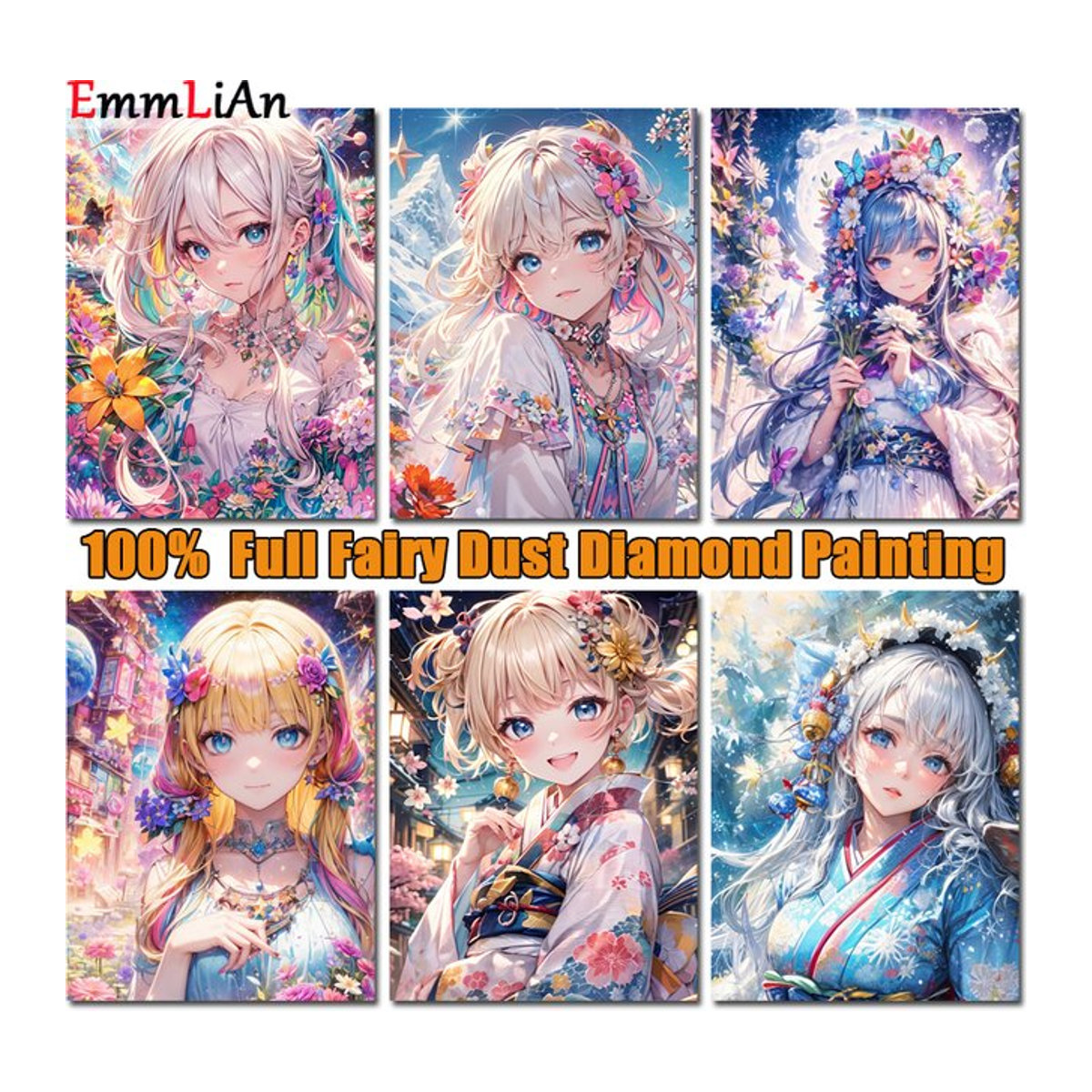 EmmLiAn Diamond Painting Set Anime Fee Motiv in Mehrfarbig als Wandmontage mit Kristall Mosaik für deine Wohnkultur - Bild 1