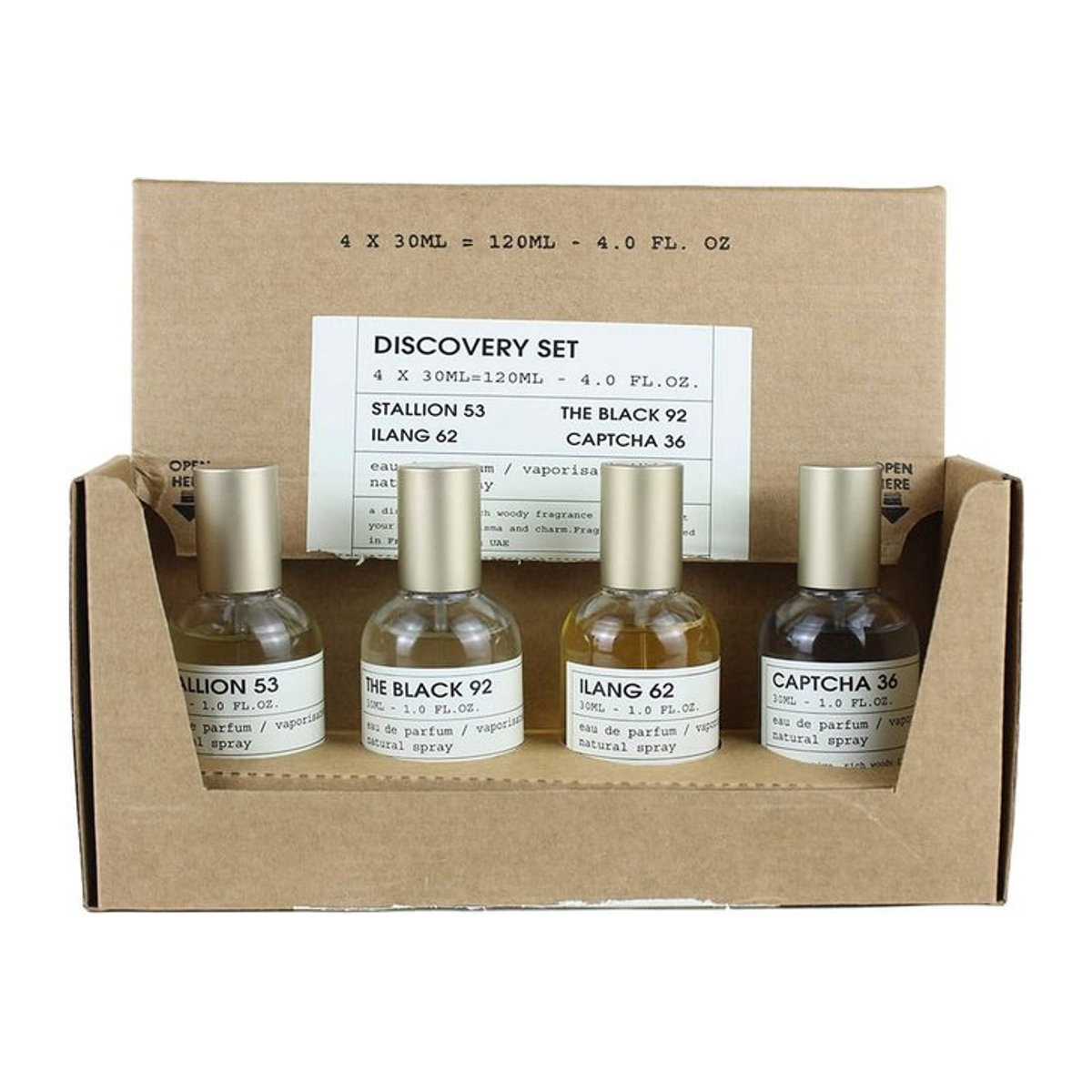 Emper Entdecker-Set für Männer mit 4 Düften: Stallion 30 ml, The Black 30 ml, Ilang 30 ml und Capt Captcha 30 ml, Gesamtvolumen 120 ml - Bild 1