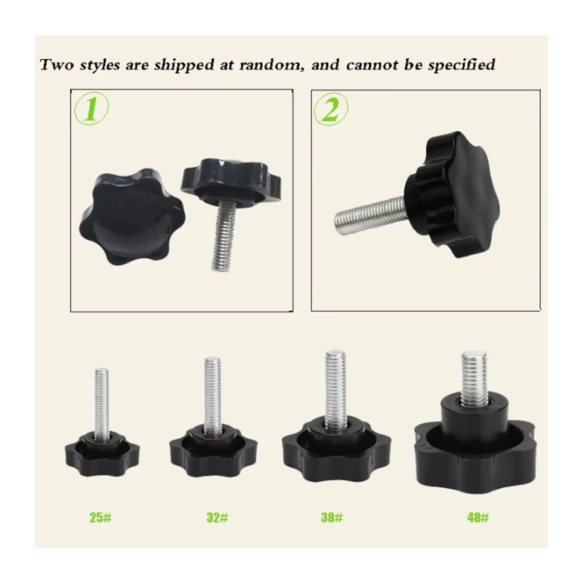 EN XIXIAN Kunststoff Sechs-Lobe Handknopf-Schrauben mit Sternkopf in Schwarz, Gewinde M4 M5 M6 M8 M10 M12 - Bild 3