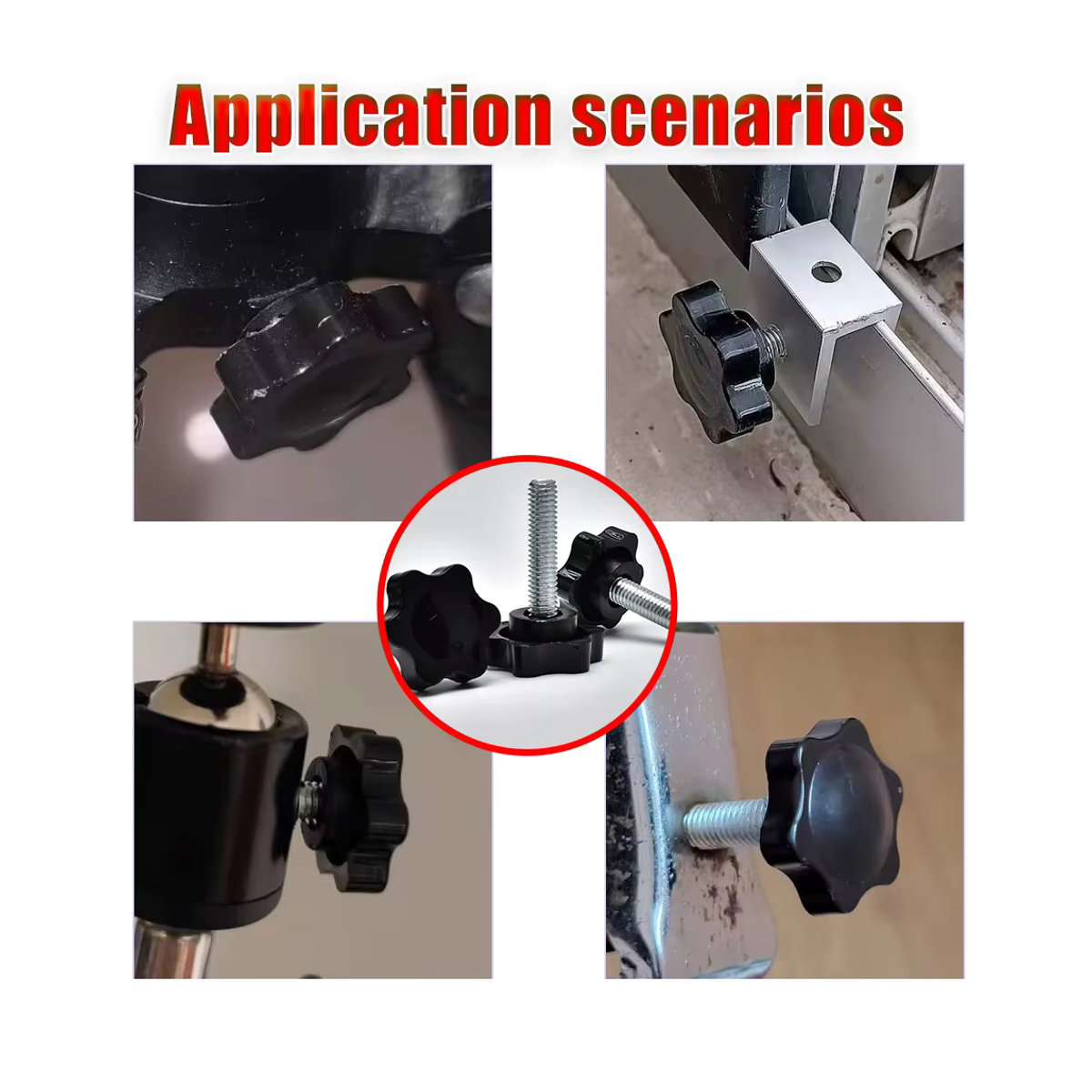EN XIXIAN Kunststoff Sechs-Lobe Handknopf-Schrauben mit Sternkopf in Schwarz, Gewinde M4 M5 M6 M8 M10 M12 - Bild 6
