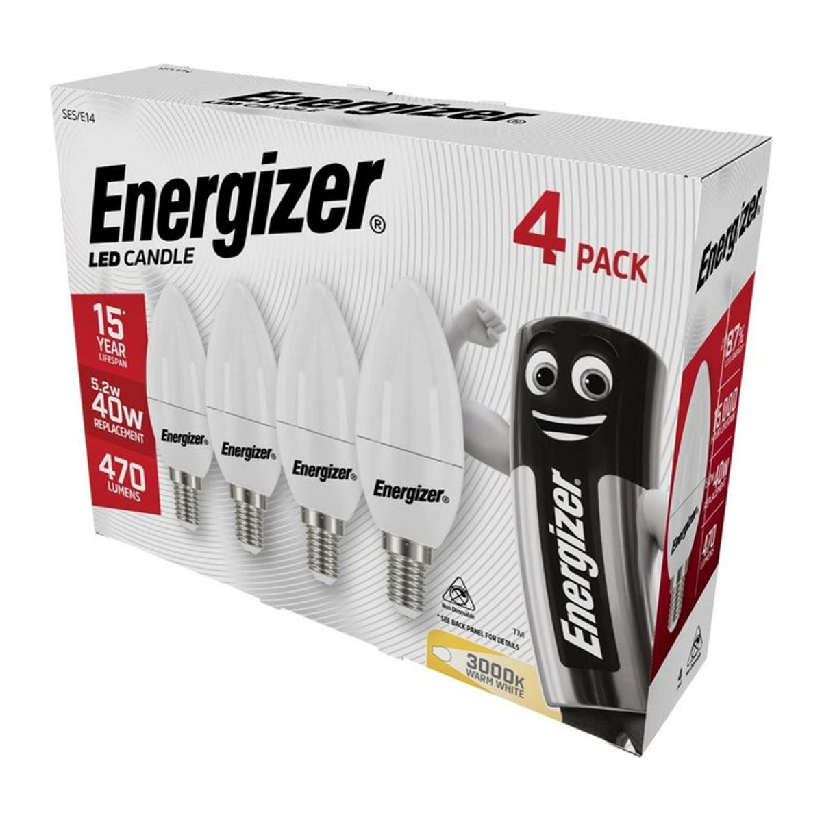 Energizer LED Opal Kerze E14 Glühbirne 470 Lumen nicht dimmbar - Bild 1