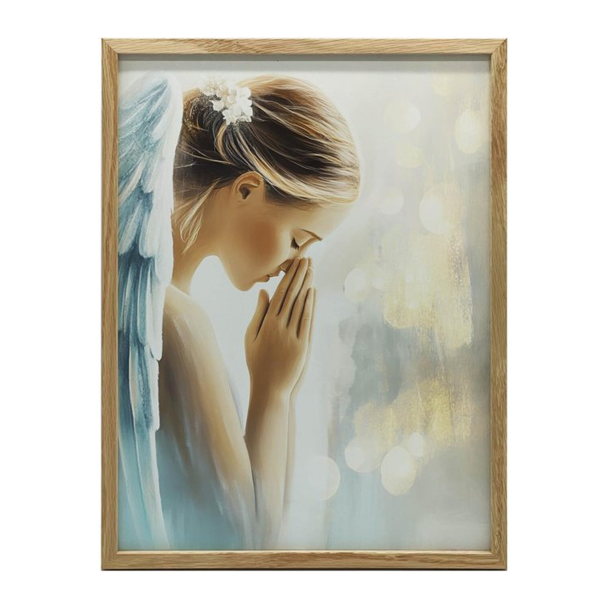 Engel im Goldenen Licht Premium-Leinwand von iKable, Gold, B x H: 50 x 70 cm, ohne Rahmen - Bild 1