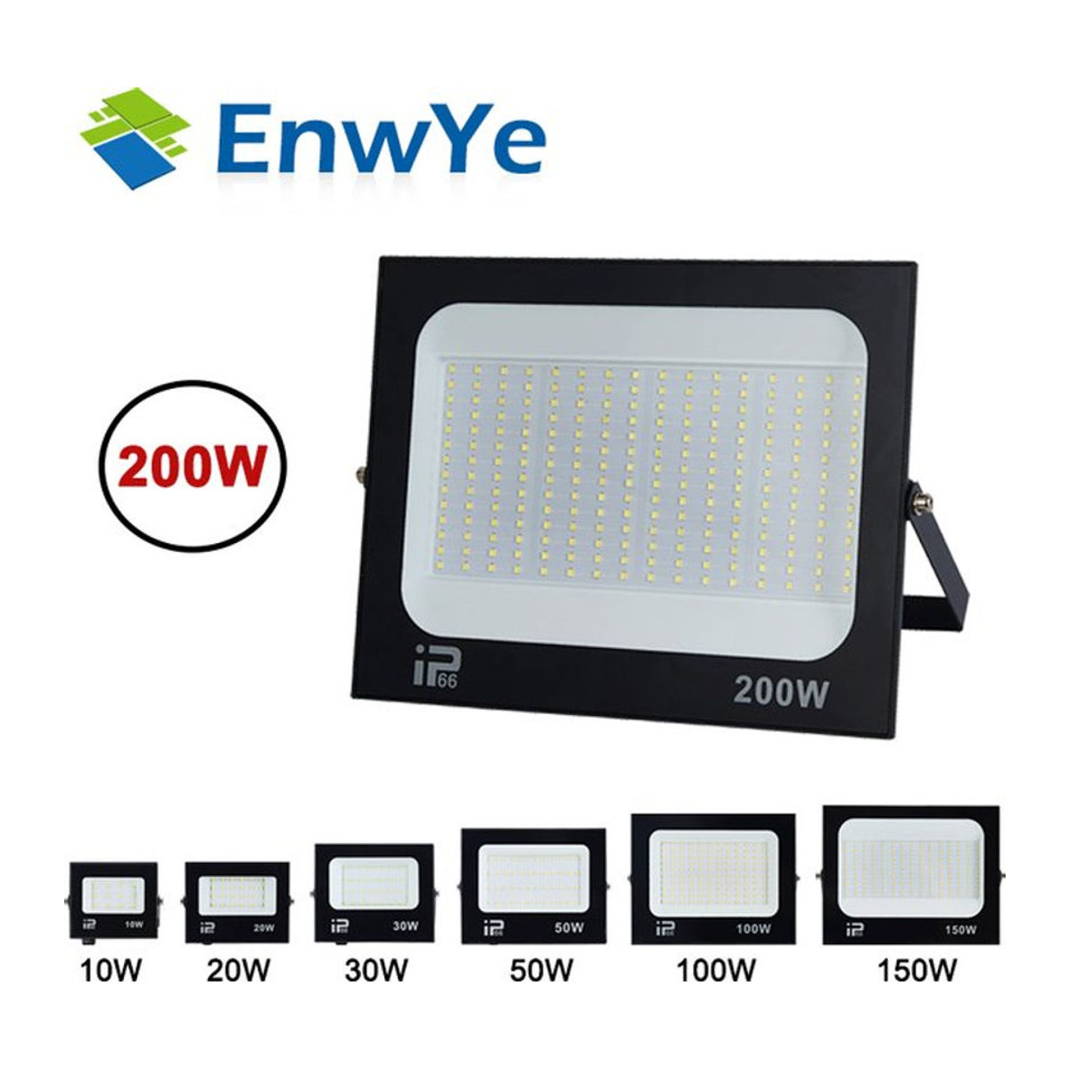 EnwYe LED Außenstrahler IP66 Wasserdicht Schwarz Modern - Bild 1