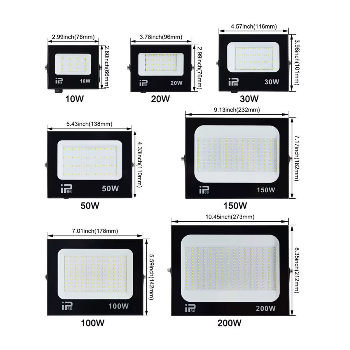 EnwYe LED Außenstrahler IP66 Wasserdicht Schwarz Modern - Bild 6