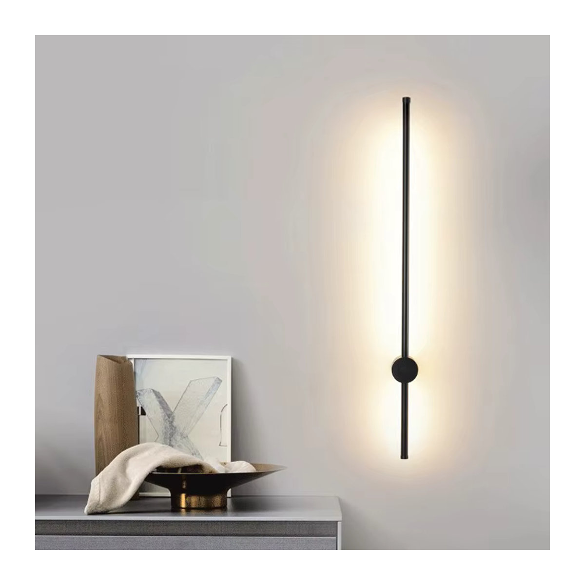 EnwYe LED Wandlampe in Schwarz im skandinavischen Design, Breite: 80 cm - Bild 2